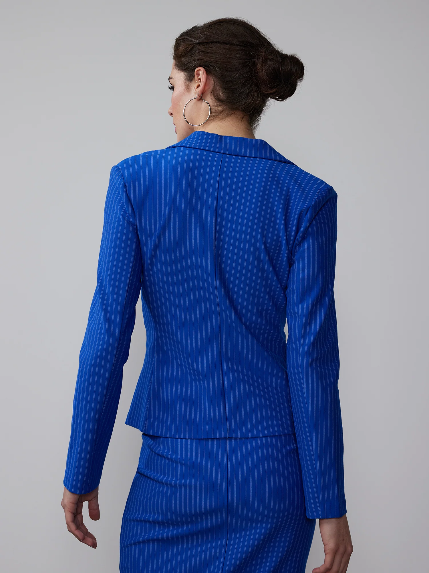 Single Breasted Pinstripe Blazer - Image 3
