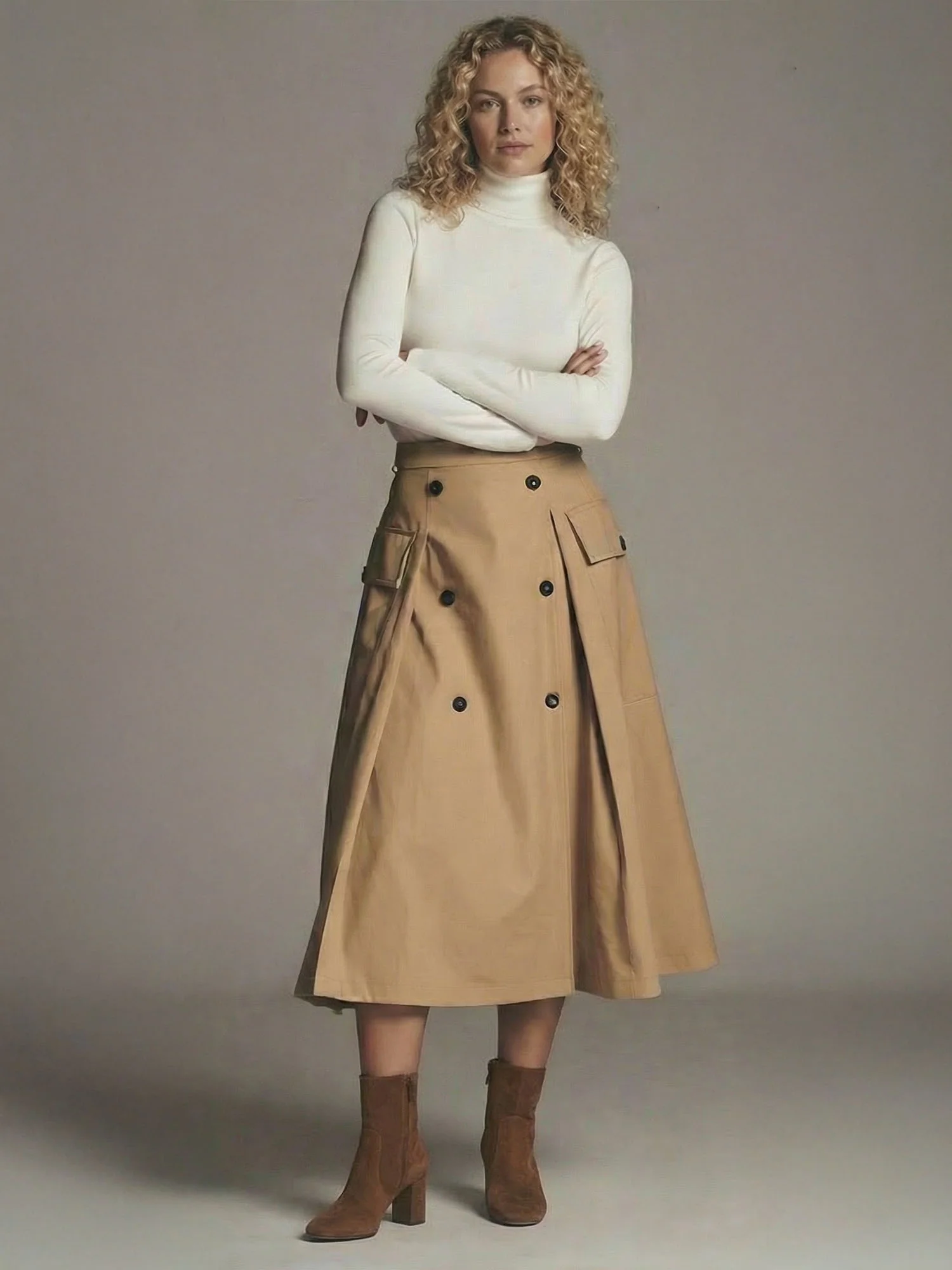 A Line Utility Pocket Midi Skirt