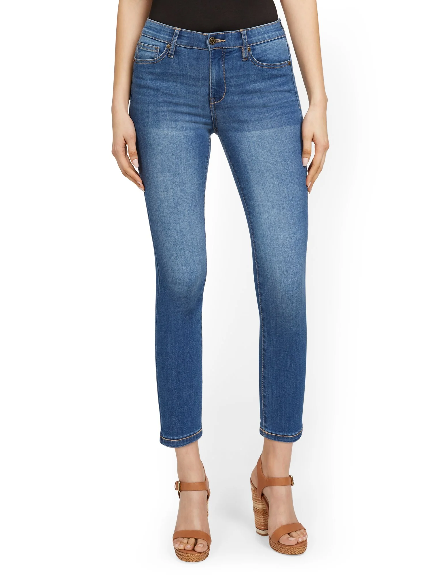 Abby High-Waisted Slimming Capri Jeans - Foxy Blue - Image 6