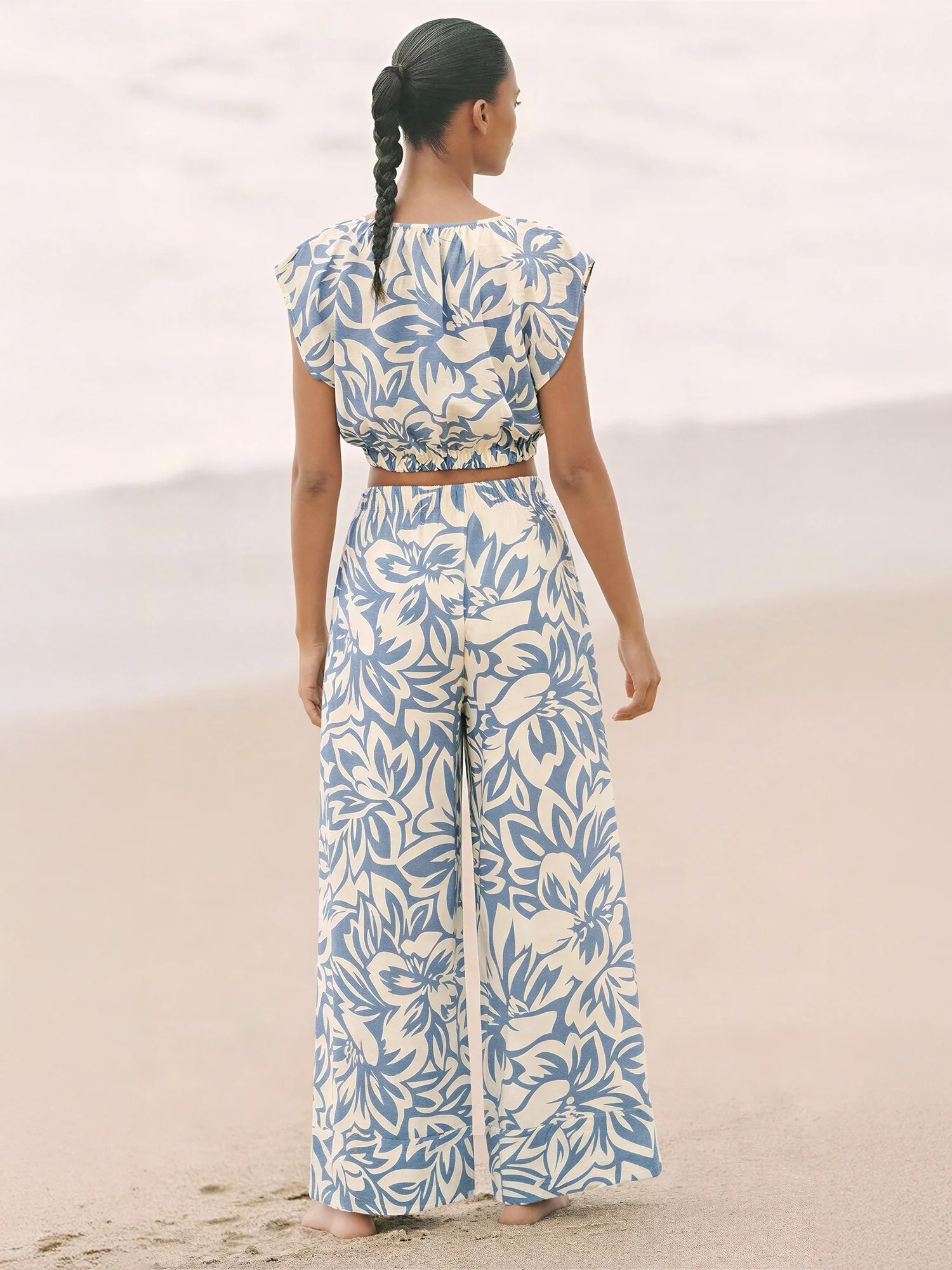 Abstract Floral Pull On Pants - Image 3
