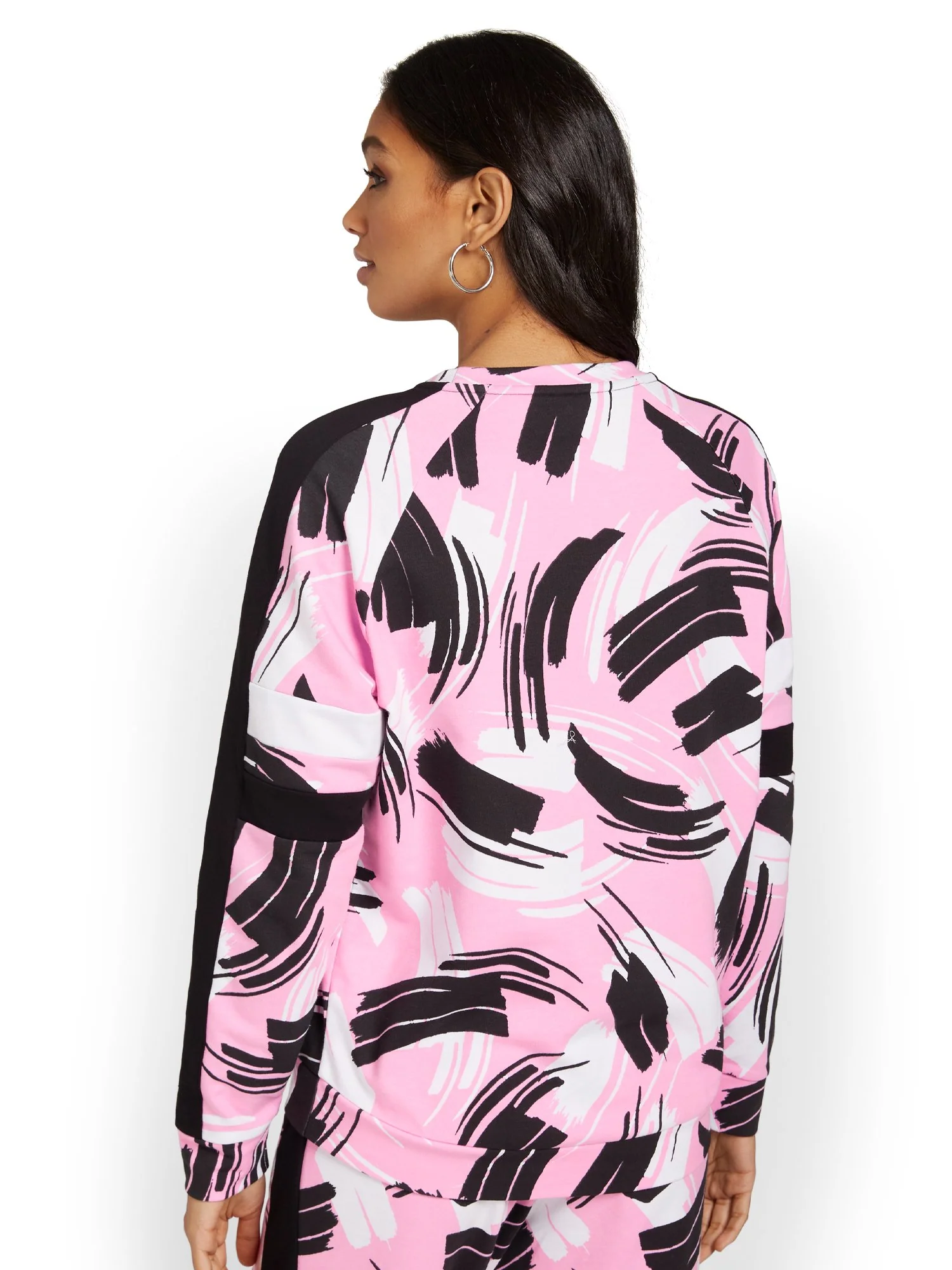 Abstract-Print French Terry Pullover - Image 3