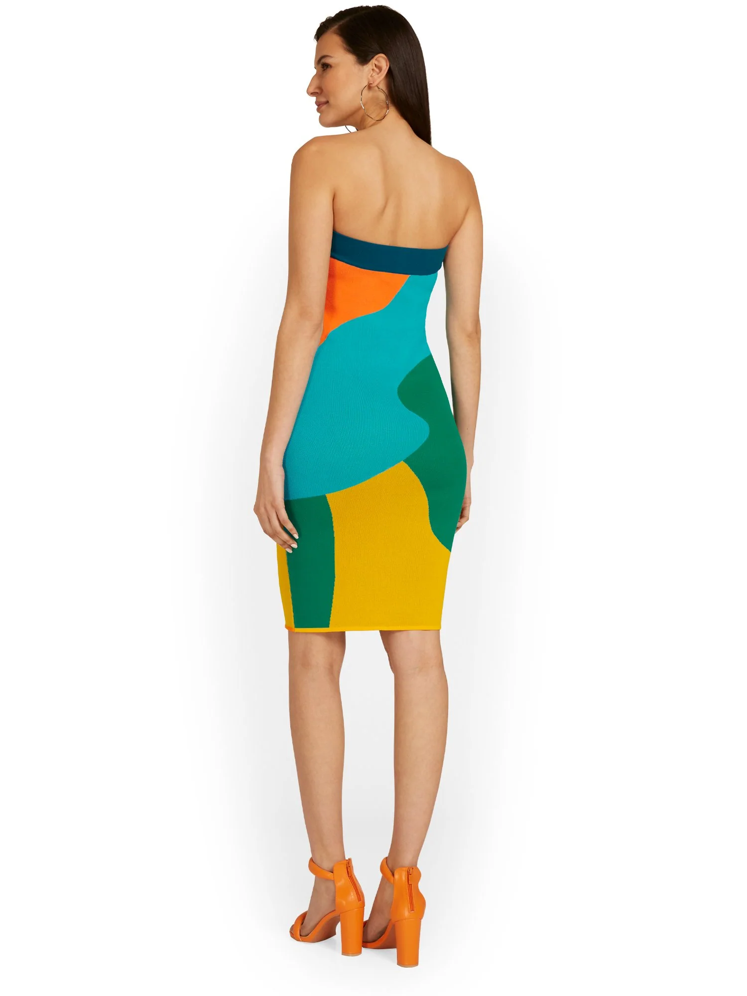 Abstract-Print Strapless Sweater Dress - Image 3