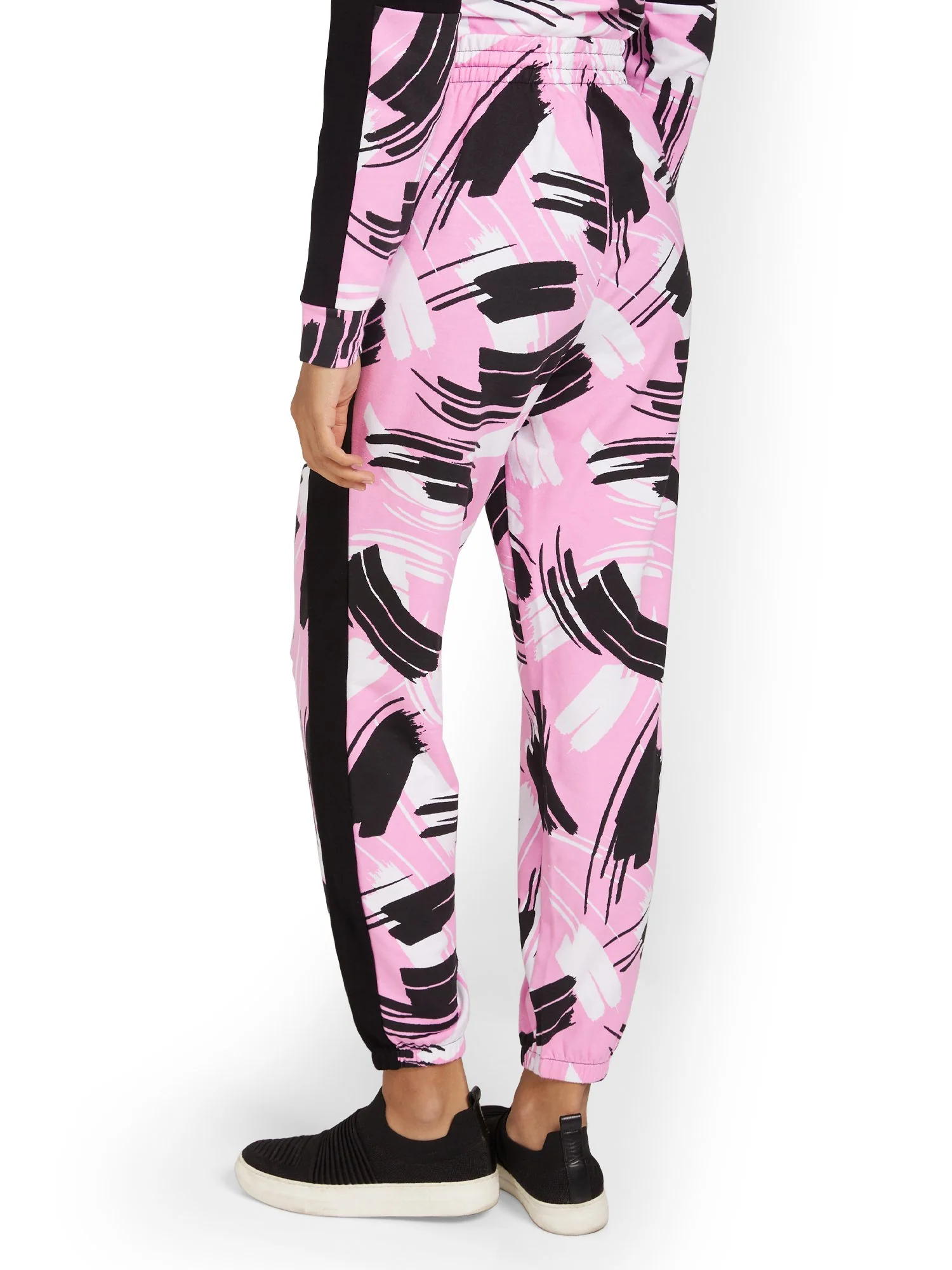 Abstract-Print Striped French Terry Jogger Pant - Image 3
