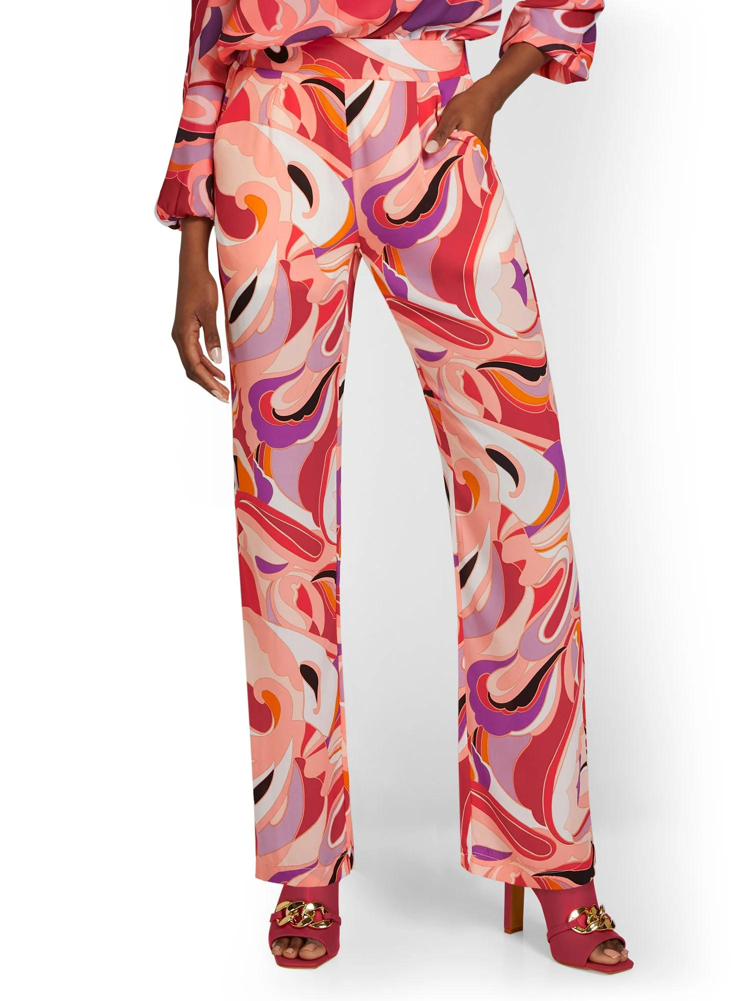 Abstract-Print Wide-Leg Pant - Image 2