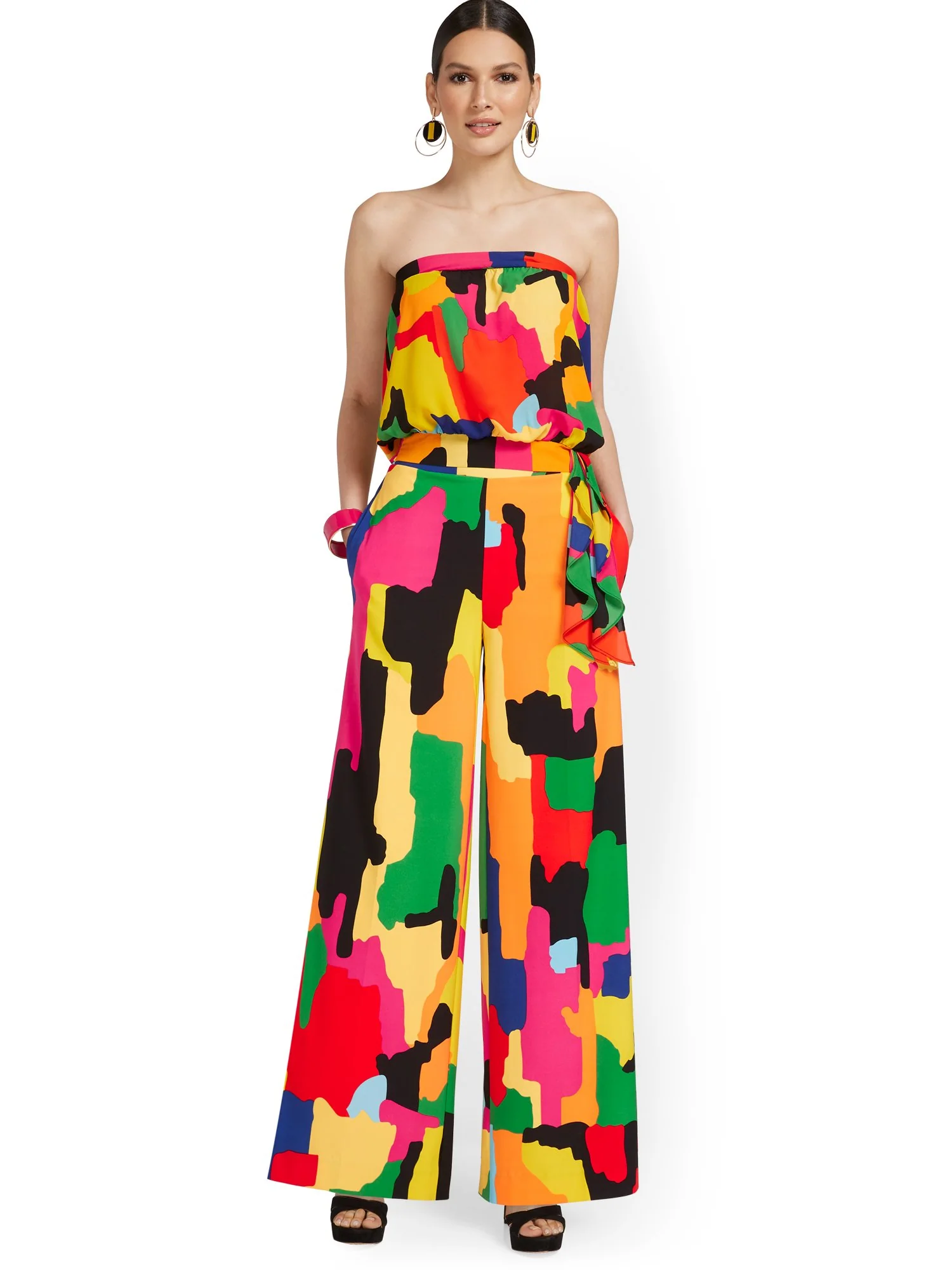 Abstract Wide-Leg Tie-Waist Pant - Image 5