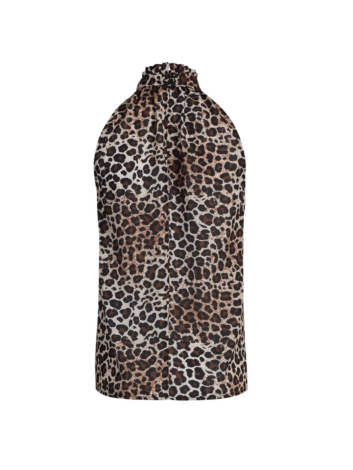 Animal Print Halter Bow Blouse - Image 3