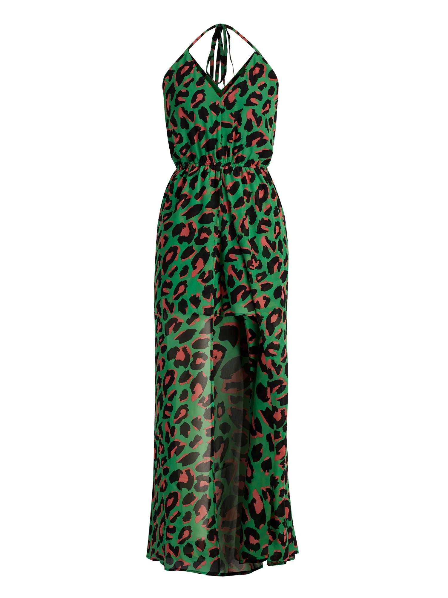 Animal Print Halter Skirted Dramatic Romper - Image 2