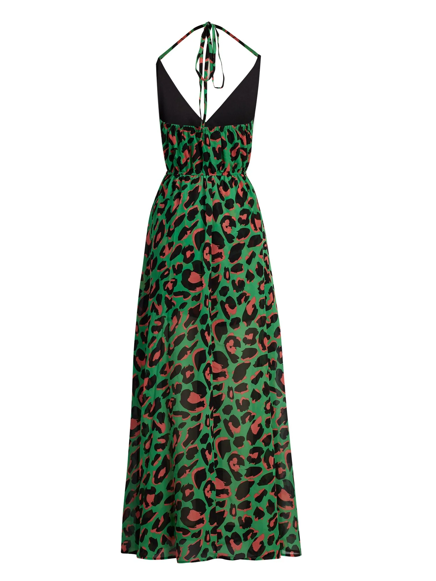 Animal Print Halter Skirted Dramatic Romper - Image 3