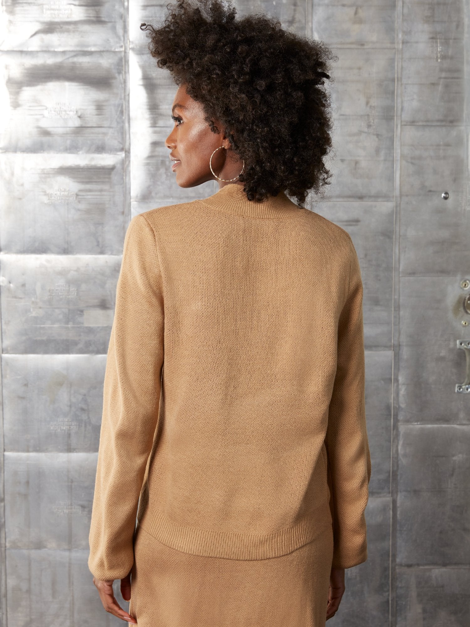 Argyle Mock-Neck Pullover Sweater - Image 3