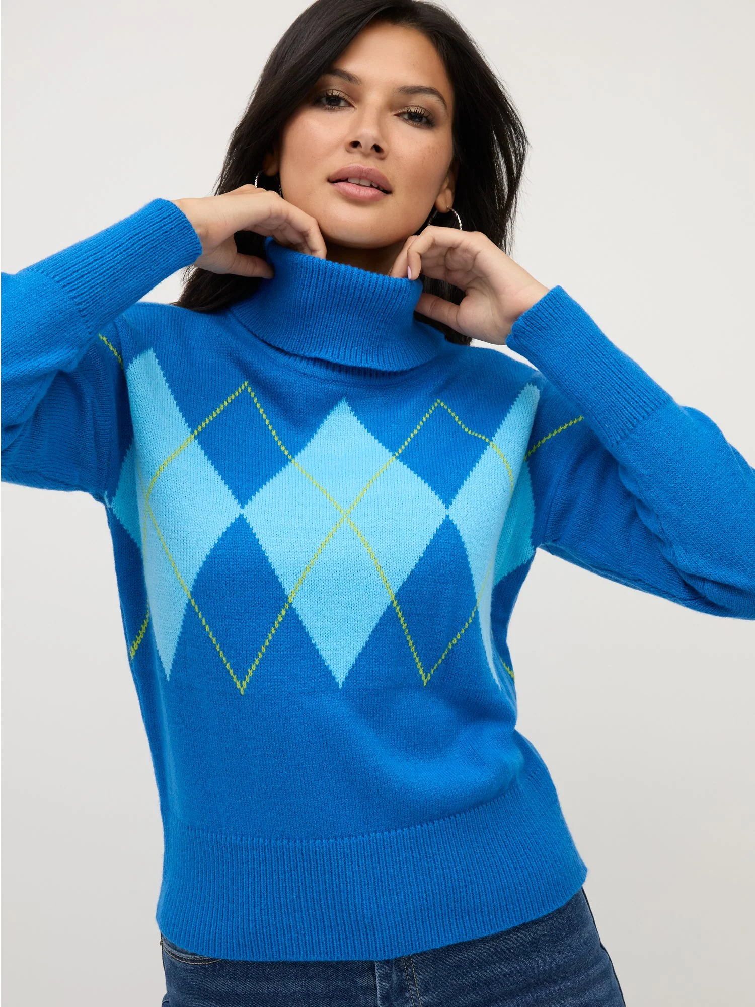 Argyle Turtleneck Pullover Sweater - Image 8