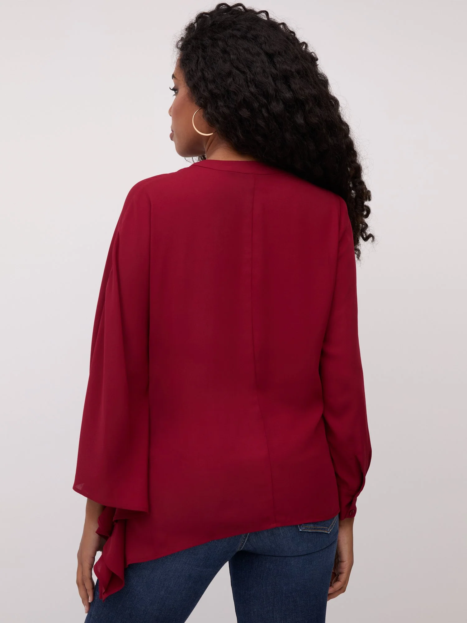 Asymmetric Button-Front Tunic Shirt - Image 6