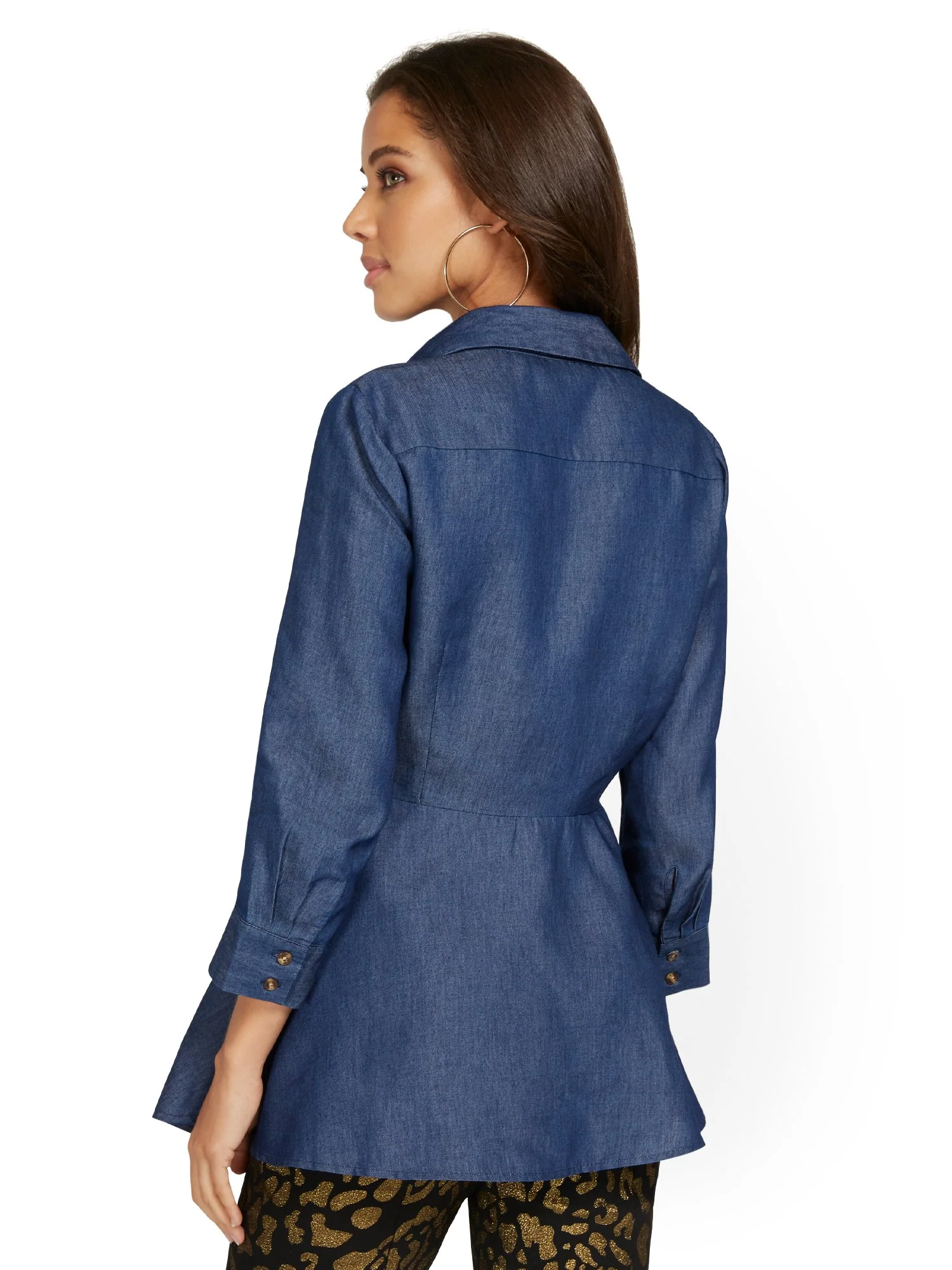 Asymmetric Chambray Top - Image 3