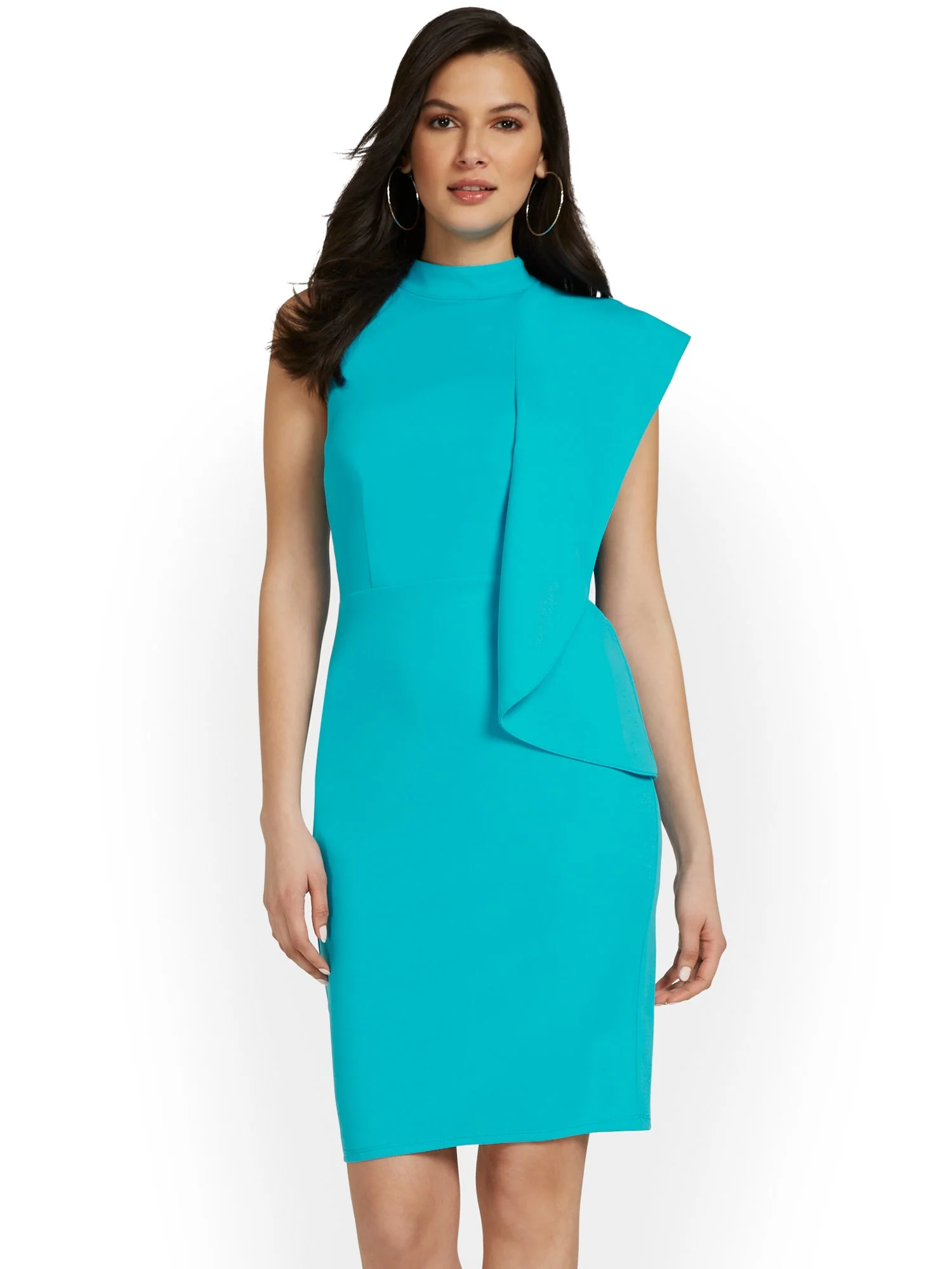 Asymmetric Sheath Dress - Magic Crepe® - Image 6