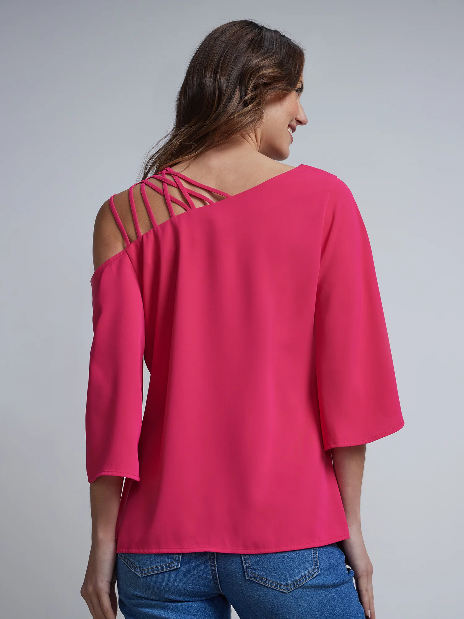 Asymmetric Strappy-Shoulder Top - Image 8