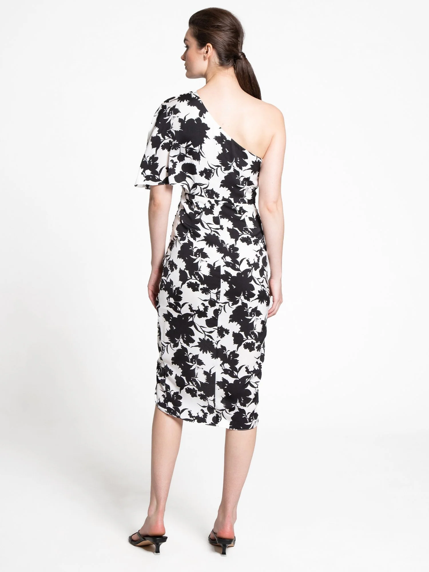 Asymmetrical Black & White Floral Midi Dress - Do+Be - Image 4