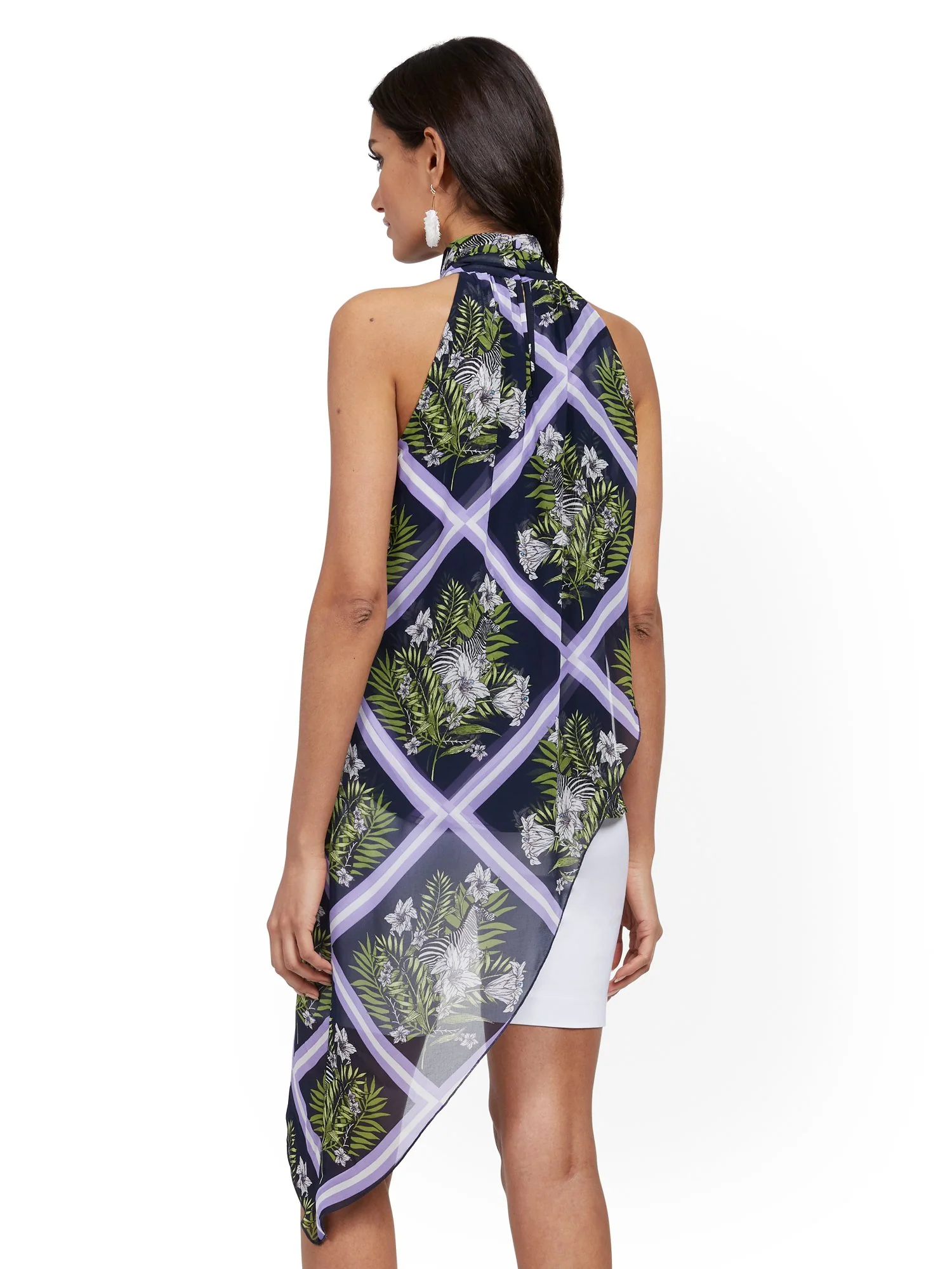 Asymmetrical-Hem Halter Top - 7th Avenue - Image 3
