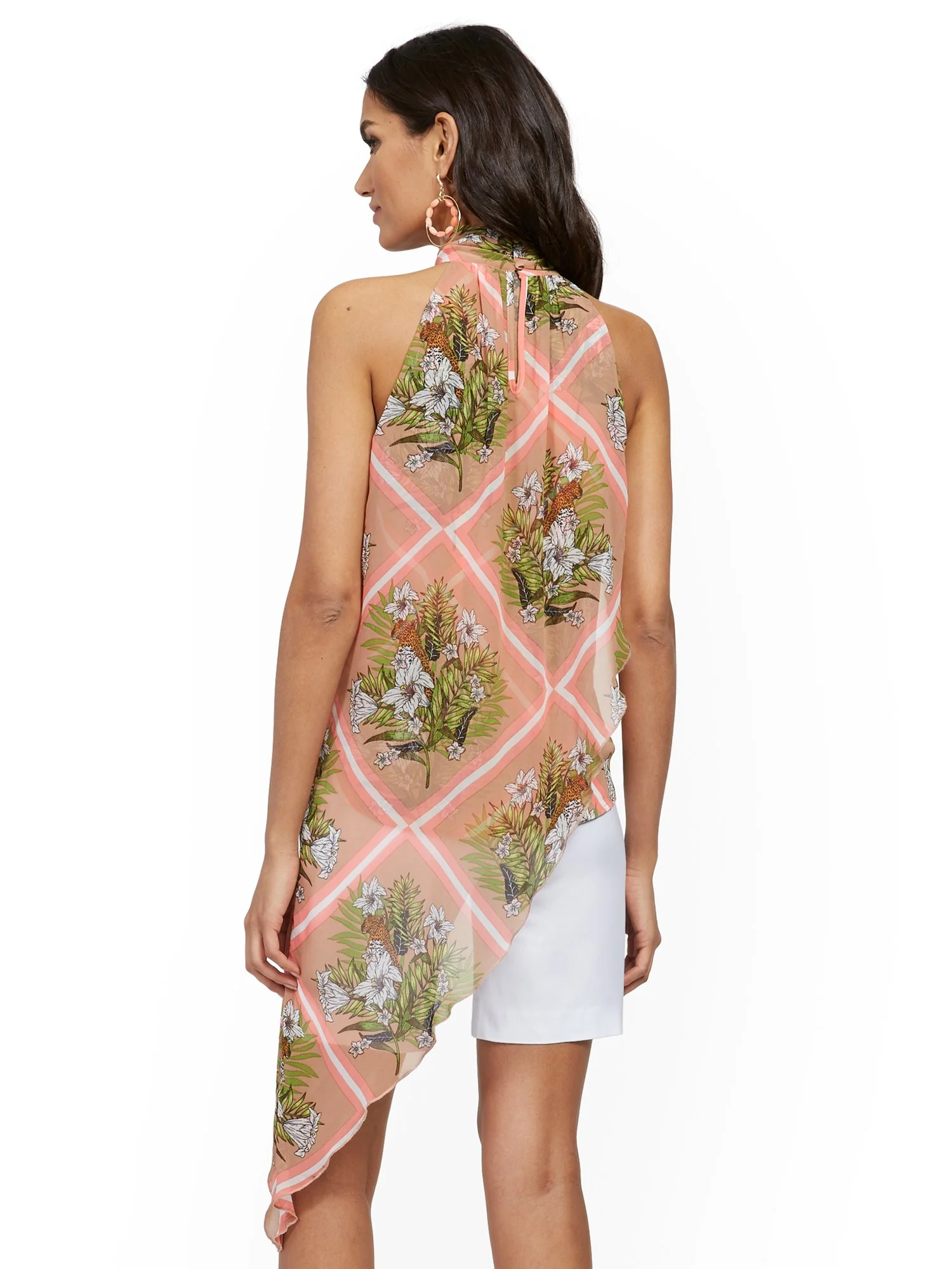 Asymmetrical-Hem Halter Top - 7th Avenue - Image 3