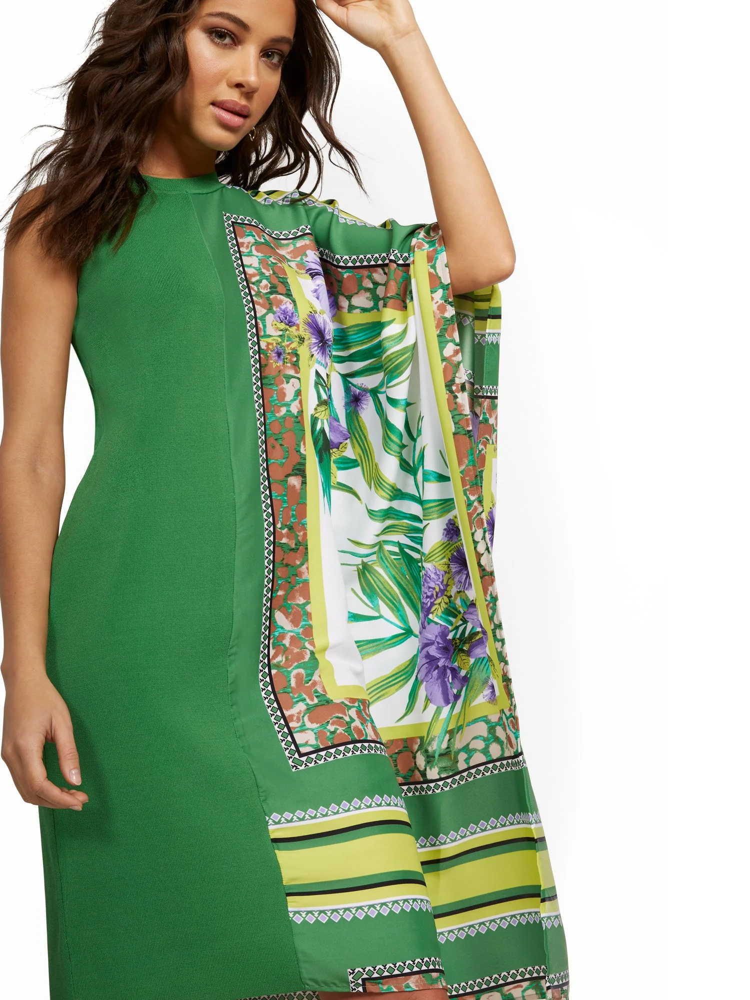 Asymmetrical Mixed Media Dress - Image 4