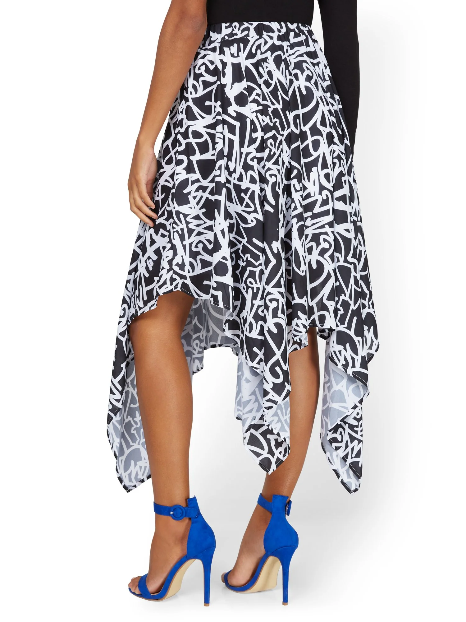 Asymmetrical Pull-On Midi Skirt - Image 3