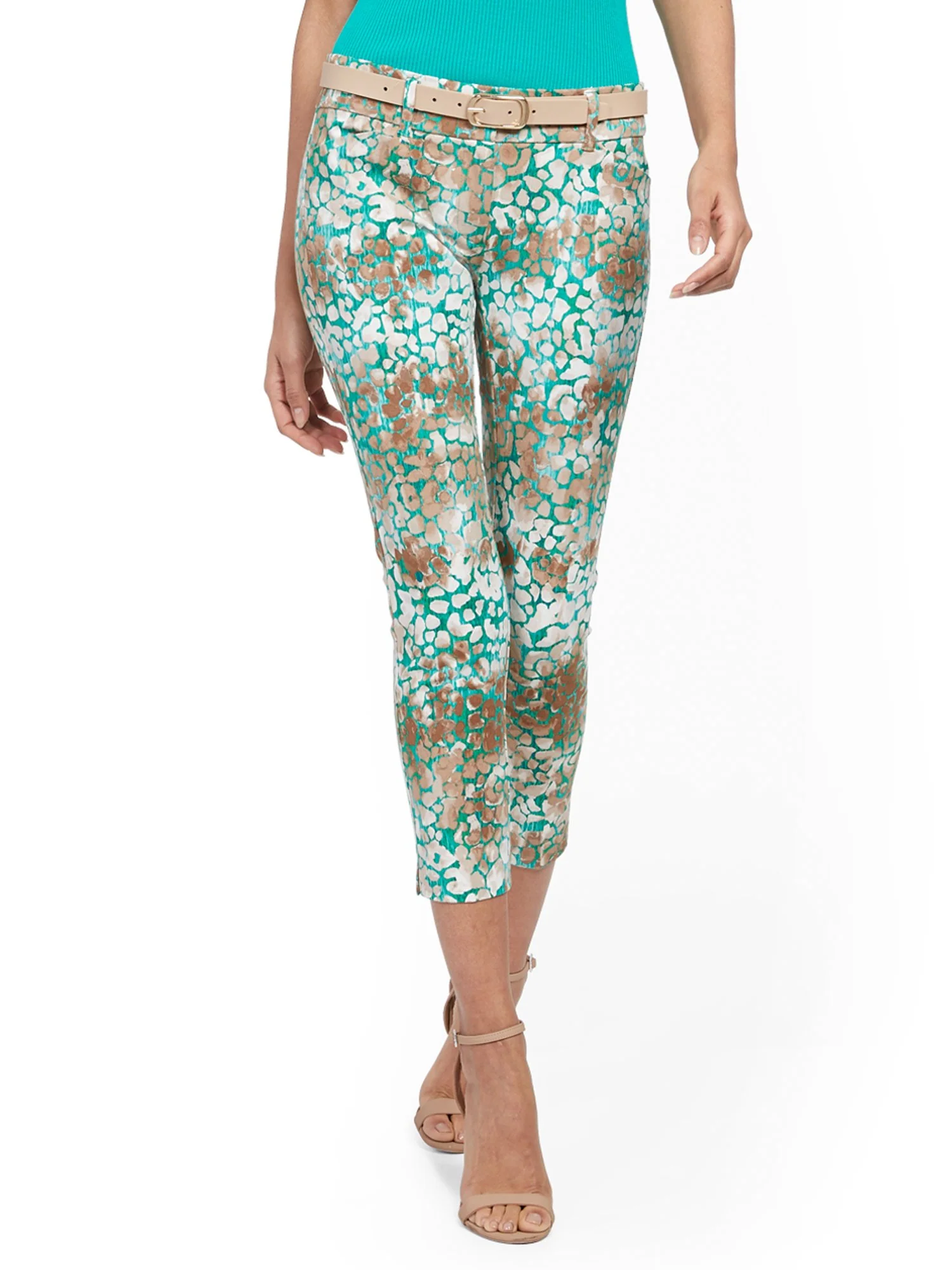 Audrey Capri Slim-Leg Pant - Leopard-Print