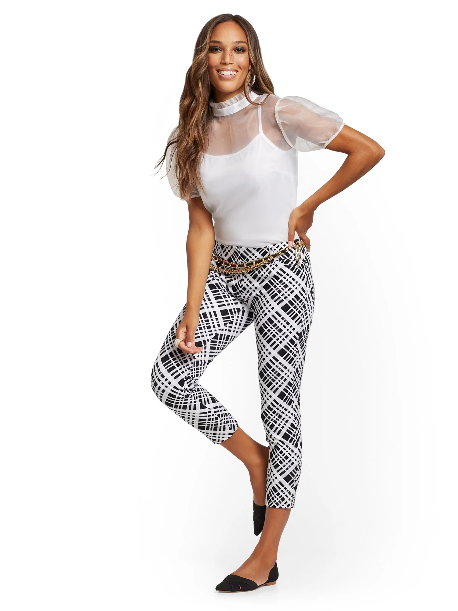 Audrey Capri Slim-Leg Pant - Plaid - Image 5