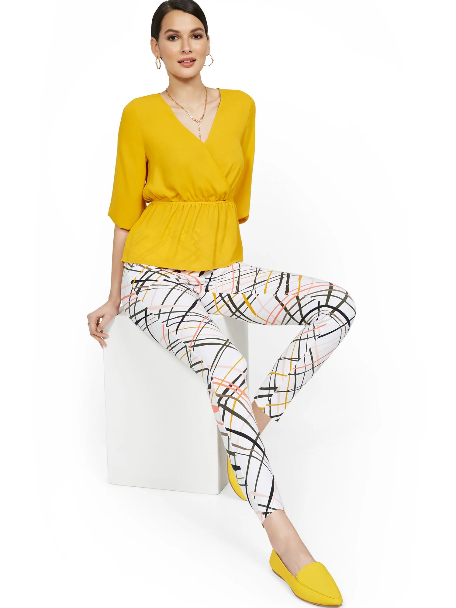 Audrey High-Waisted Ankle Pant - Crosshatch