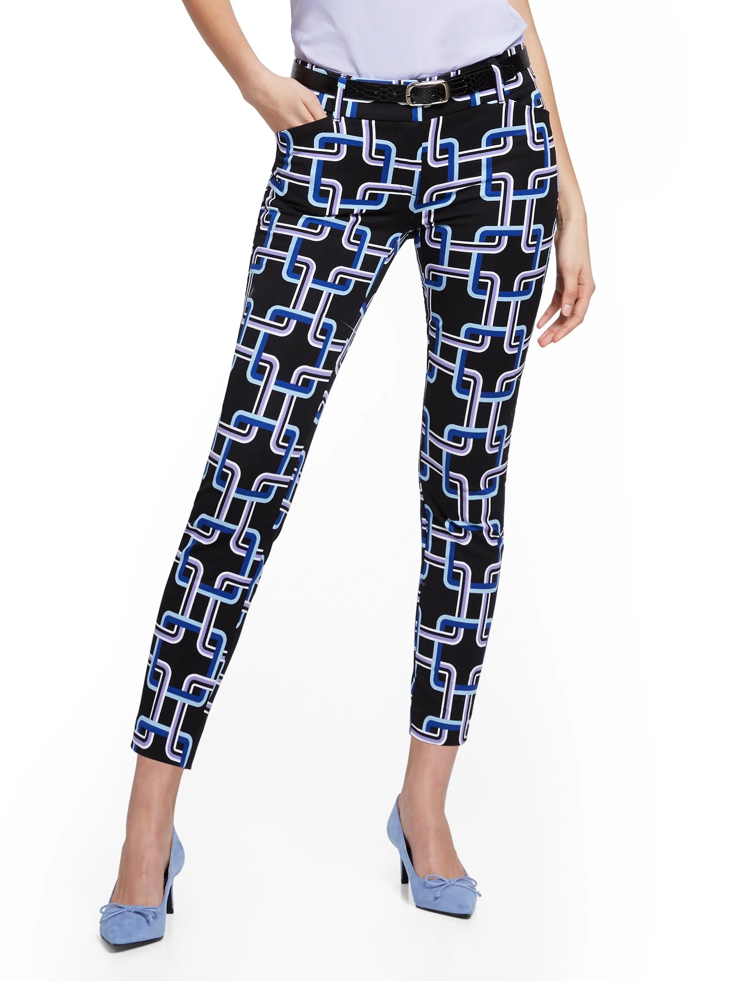 Audrey Slim-Leg Ankle Pant - Graphic Print