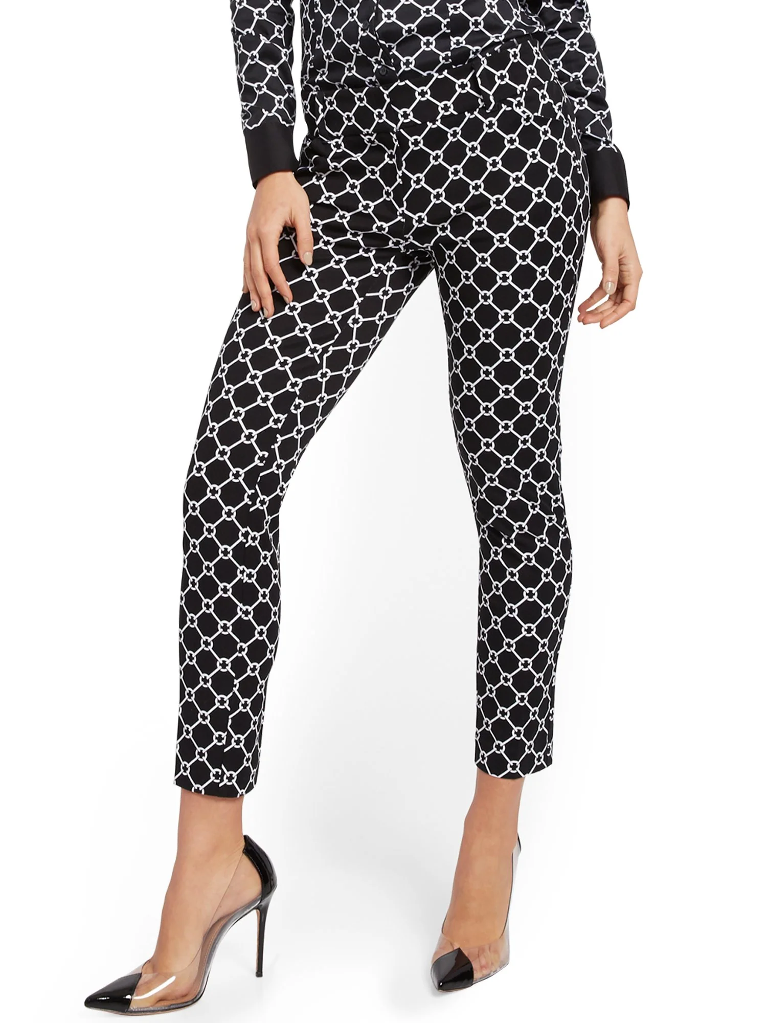 Audrey Slim-Leg Ankle Pant - Link Print - Image 2