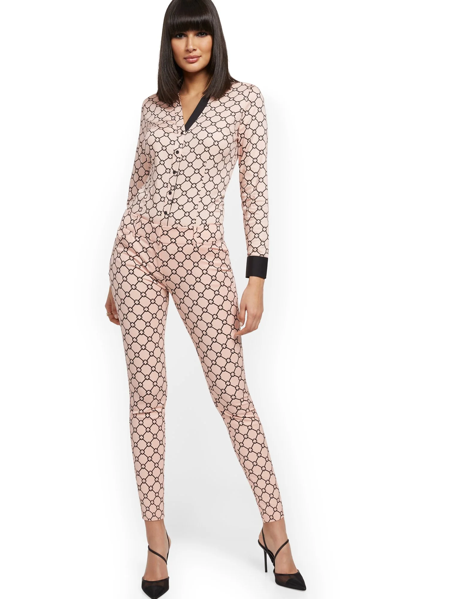 Audrey Slim-Leg Ankle Pant - Link Print - Image 8