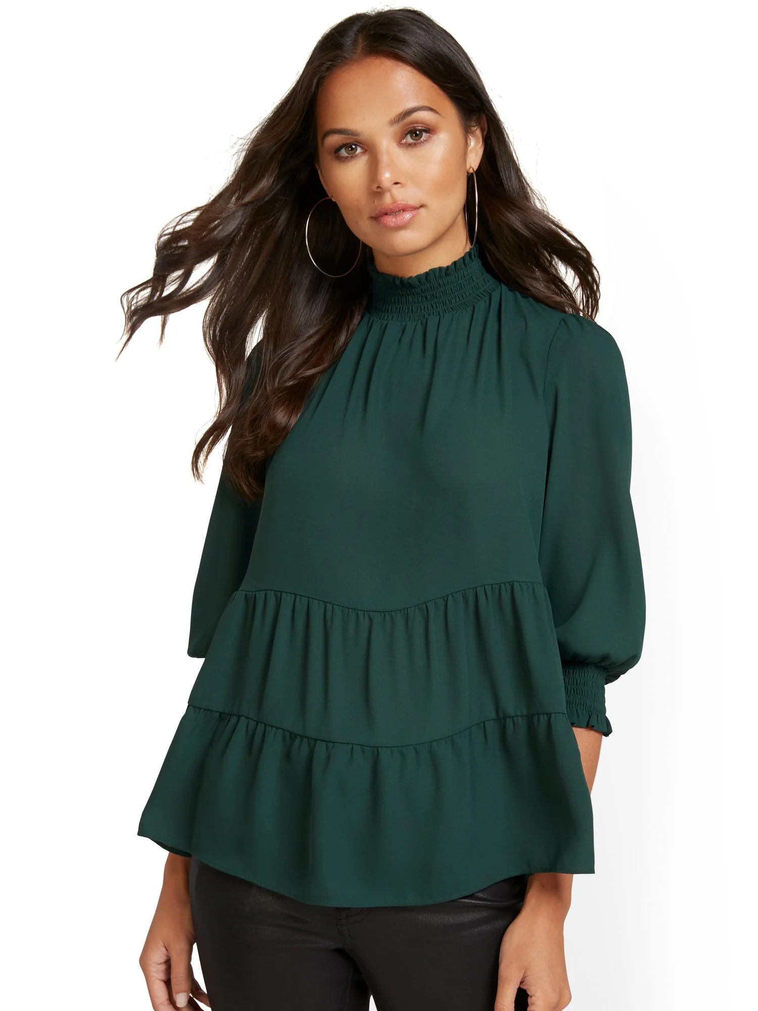 Babydoll Mock-Neck Top