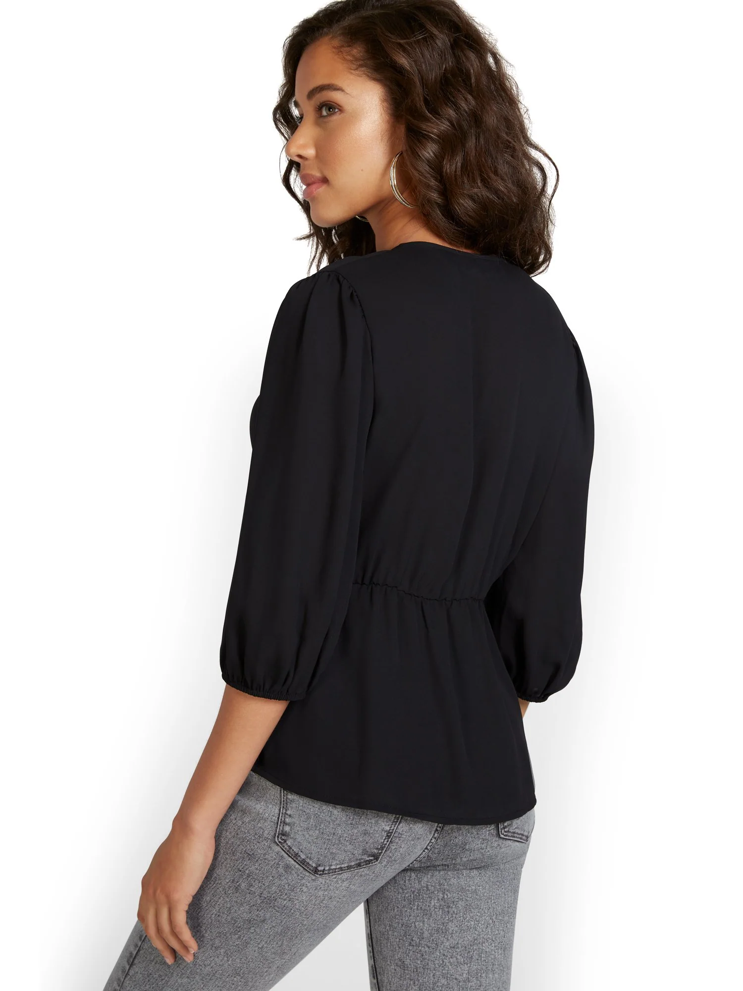 Balloon-Sleeve Blouse - Image 3