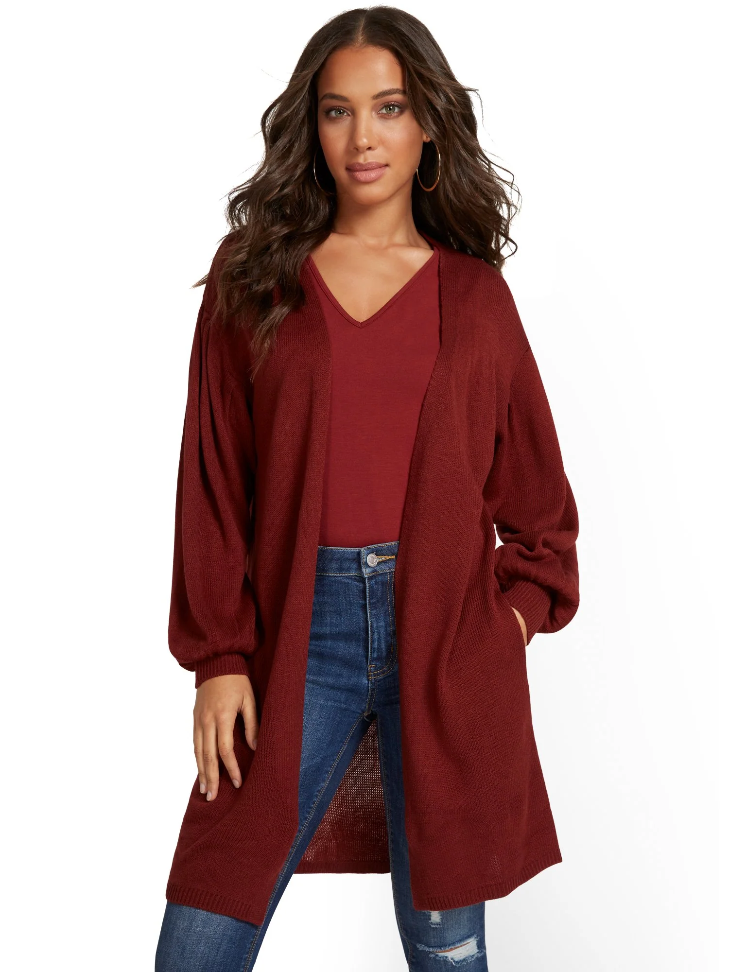 Balloon-Sleeve Cardigan - Image 13