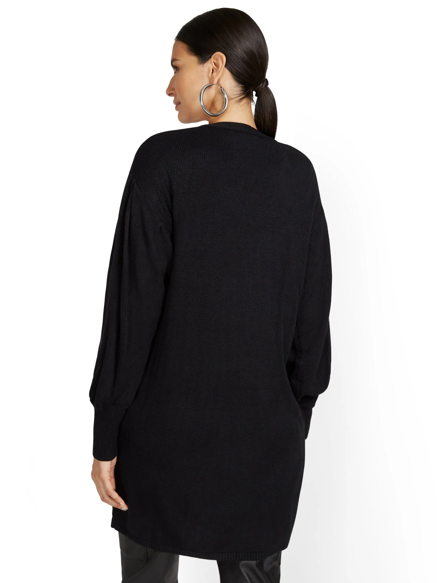 Balloon-Sleeve Cardigan - Image 3