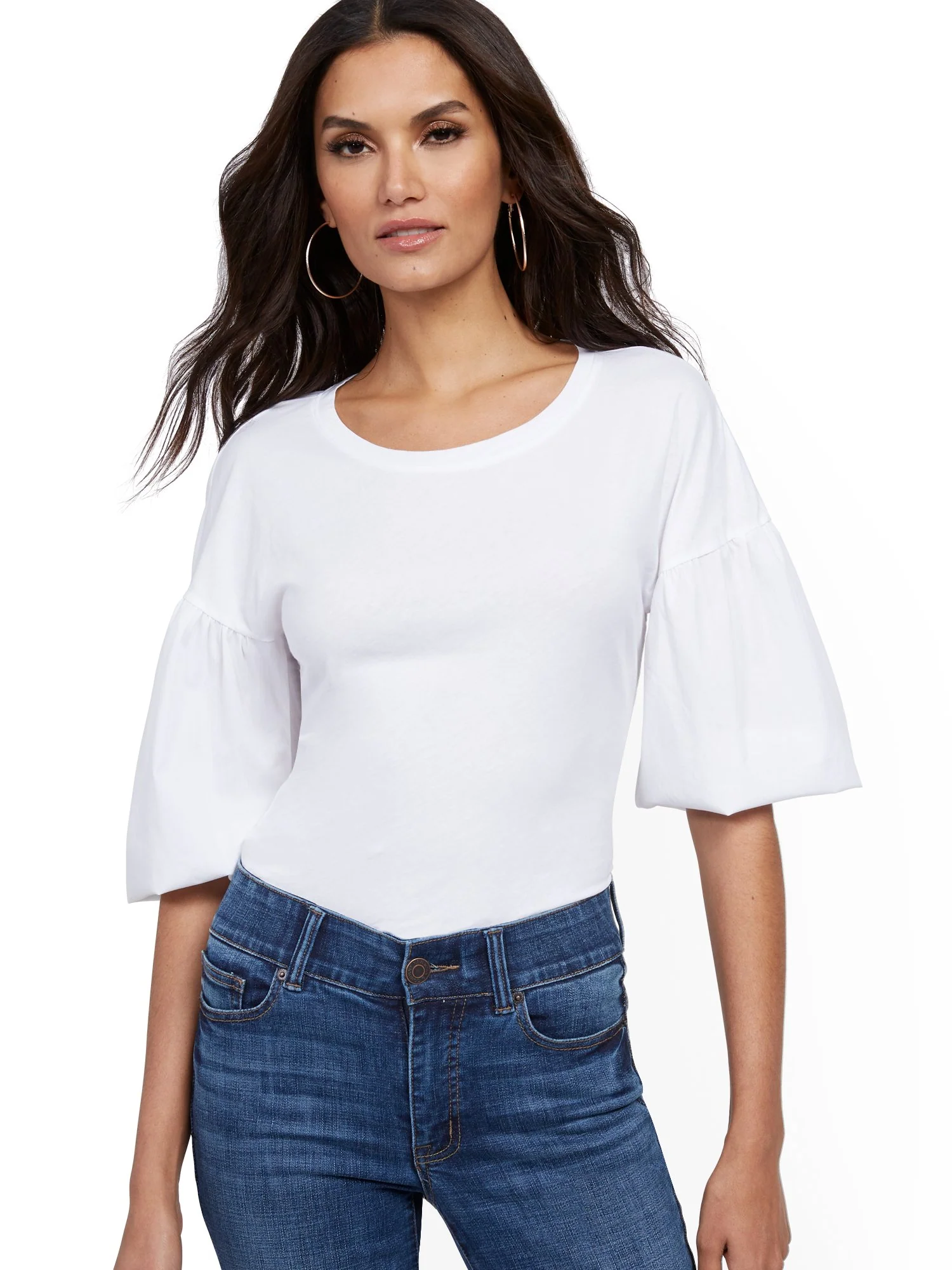 Balloon-Sleeve Top