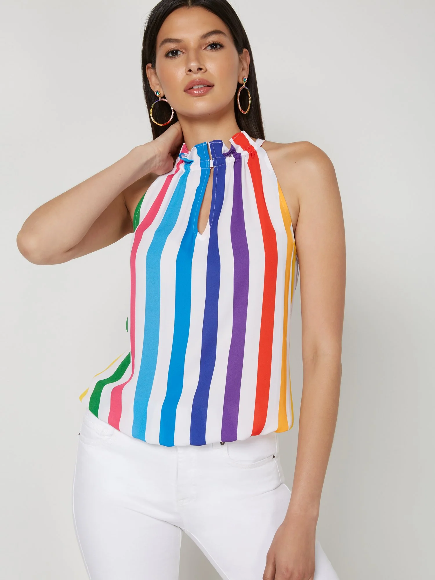 Banded Stripe Halter Top - Image 2