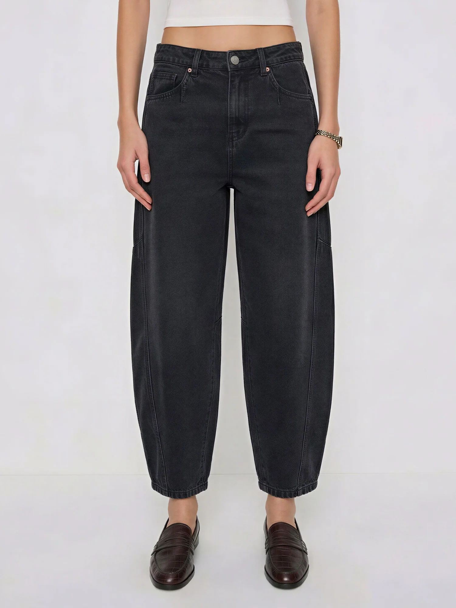Barrel Leg Denim Jeans - Image 2