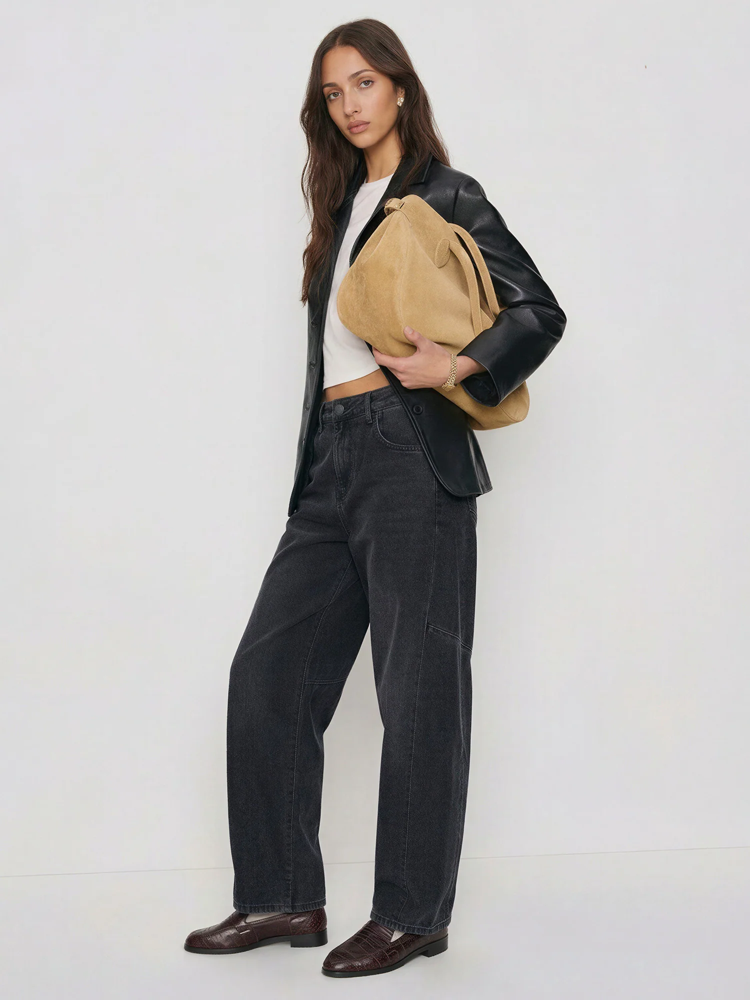 Barrel Leg Denim Jeans - Image 4