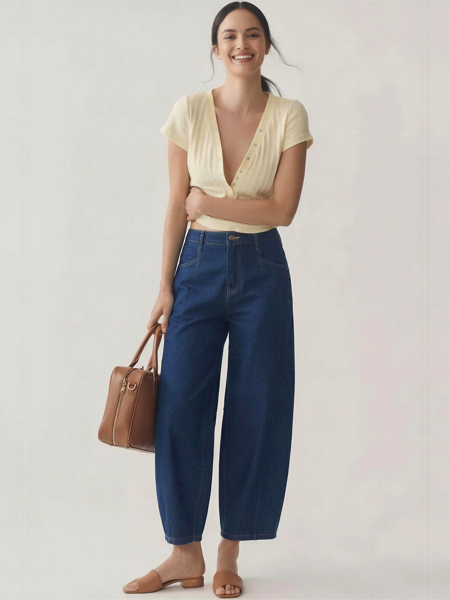 Barrel Leg Denim Jeans - Image 7