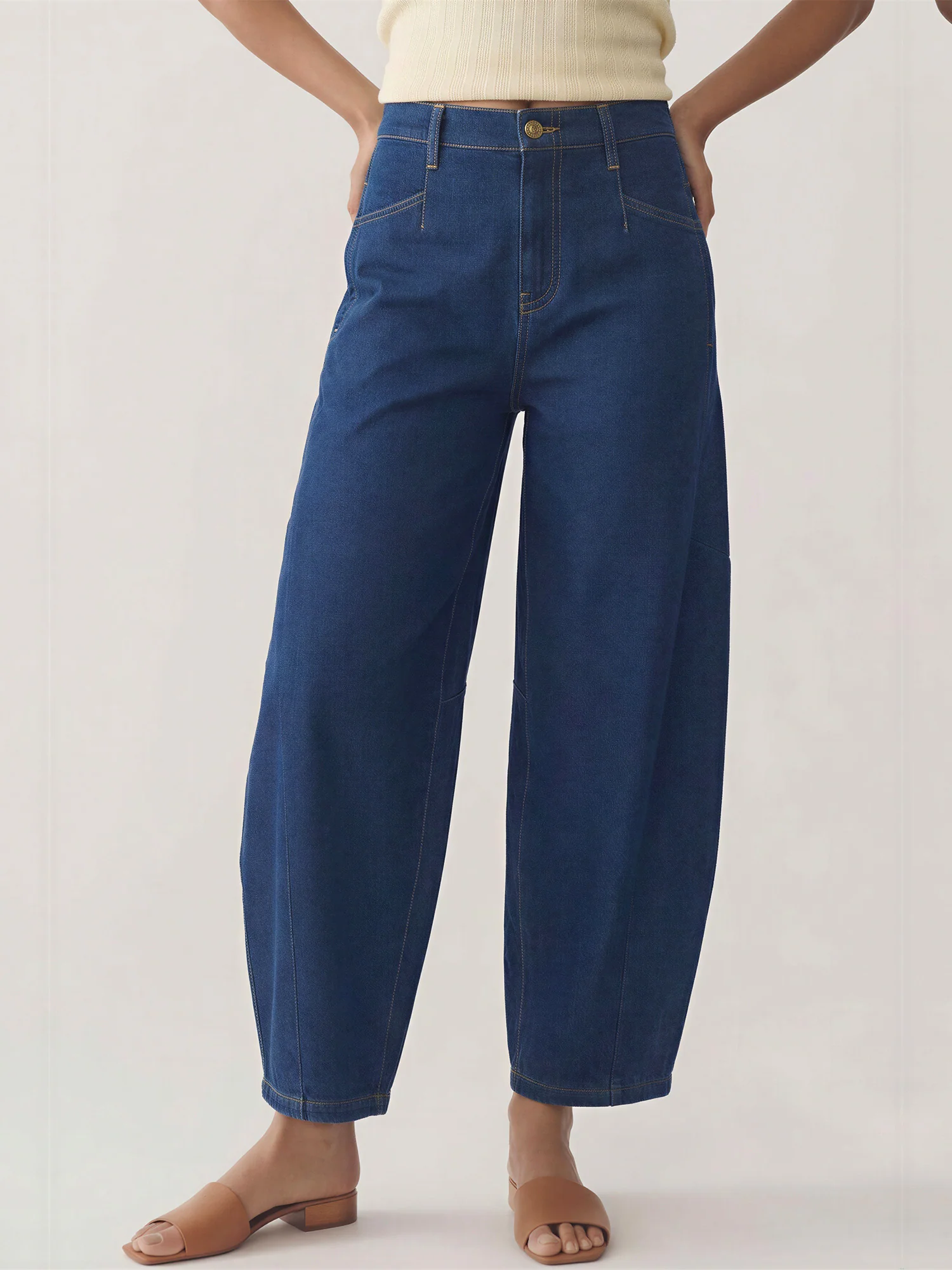 Barrel Leg Denim Jeans - Image 8