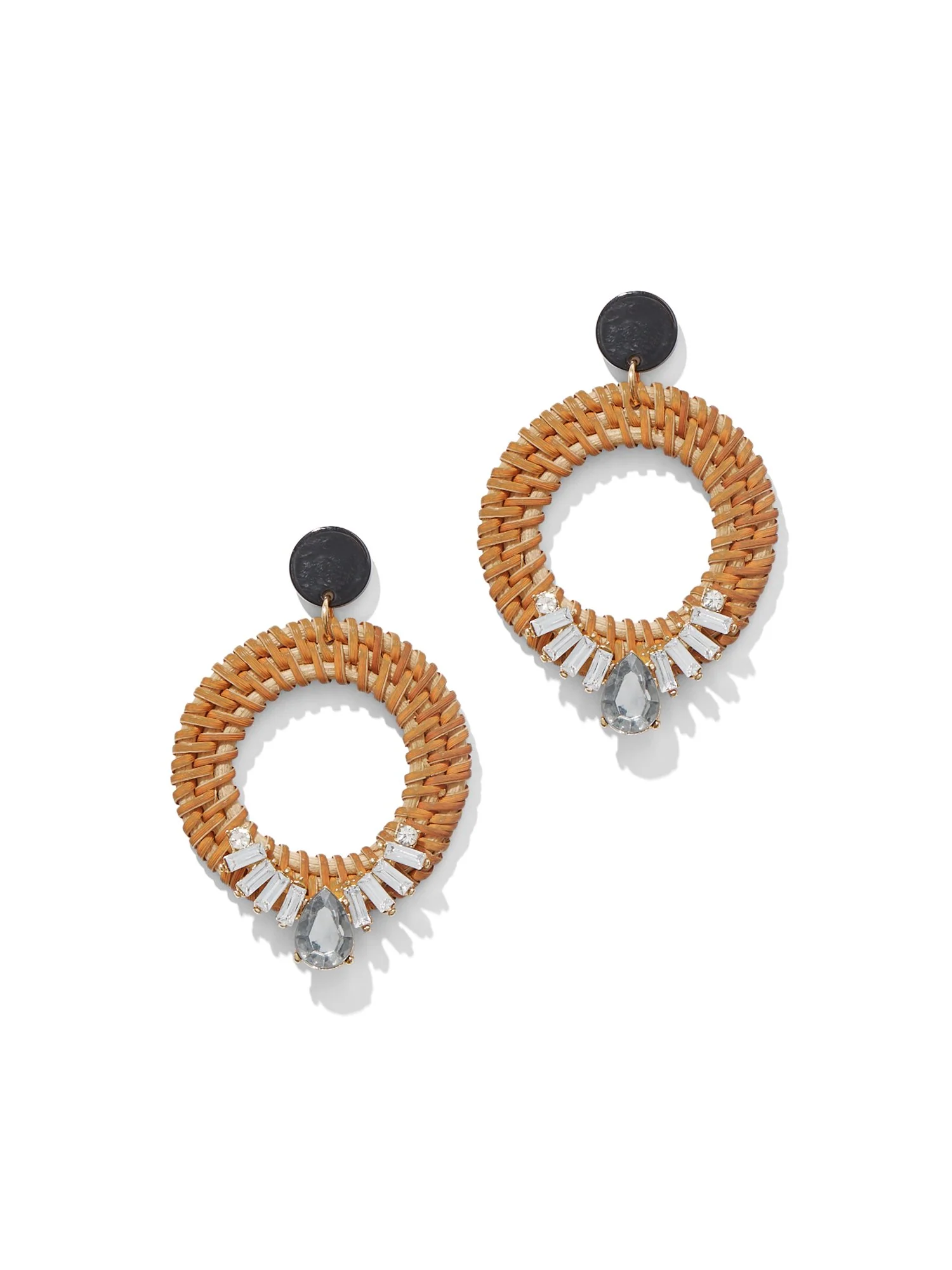 Basket-Weave Hoop Drop Earring