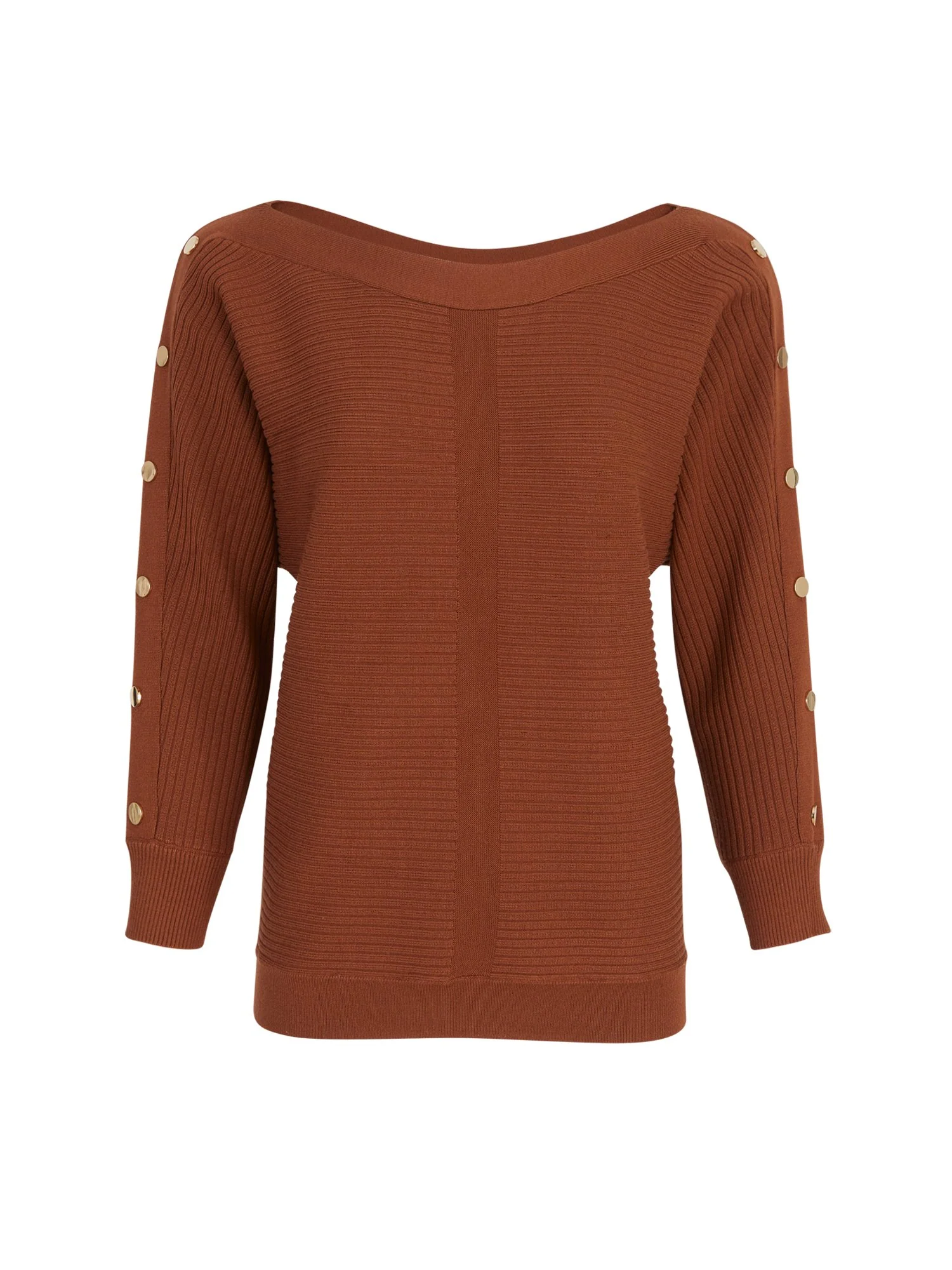 Bateau-Neck Button-Sleeve Sweater - Image 6