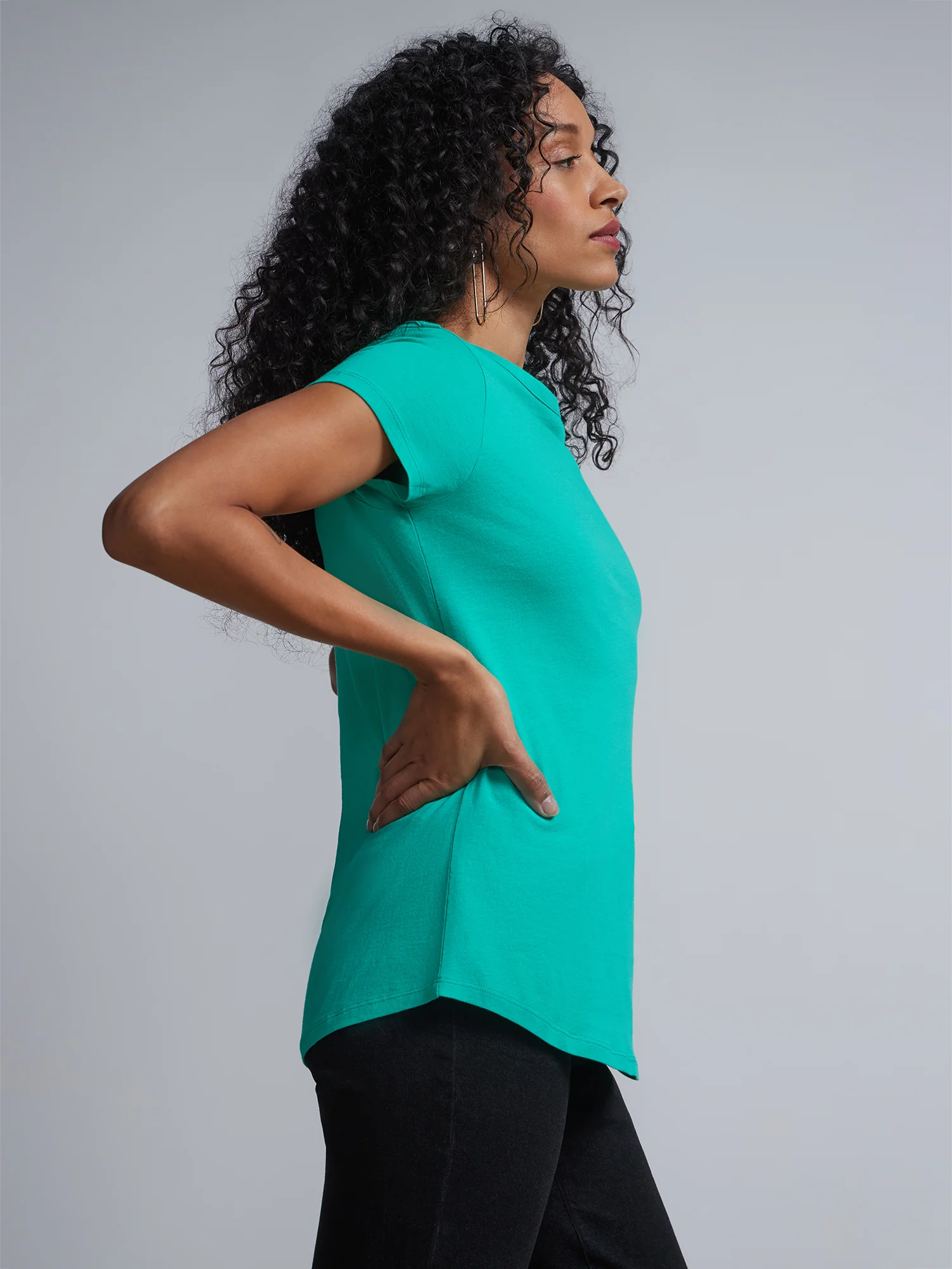 Boat Neck Short Sleeves Basic T-Shirt - Image 14