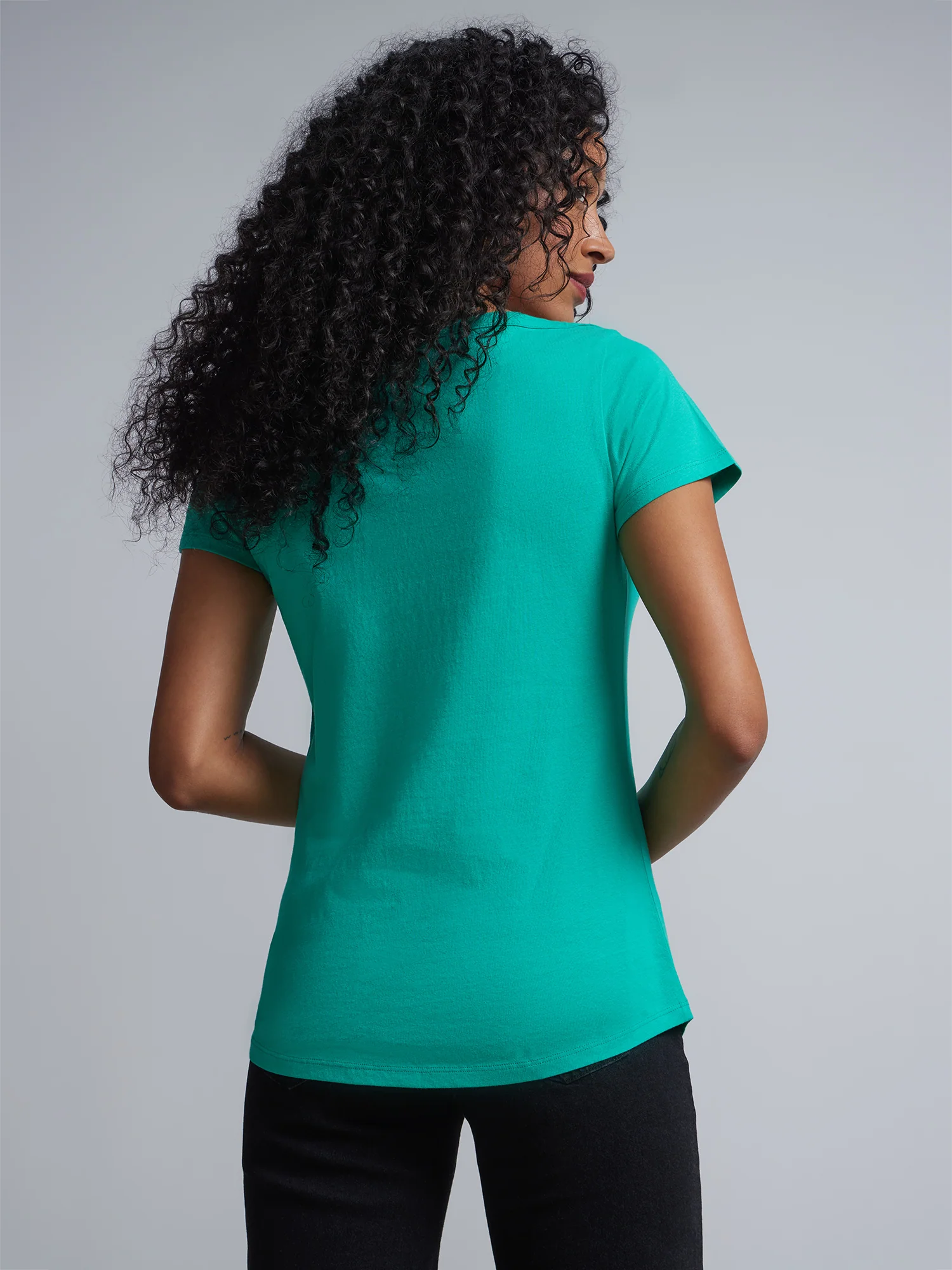 Boat Neck Short Sleeves Basic T-Shirt - Image 15