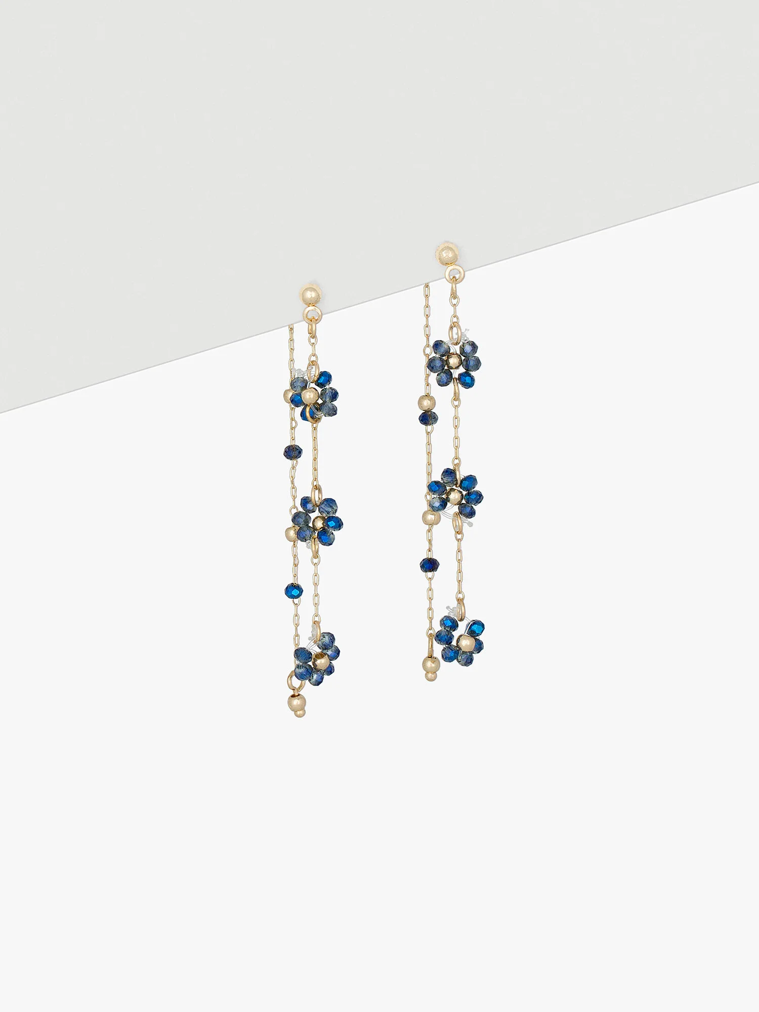 Beaded Flower Drop Earrings