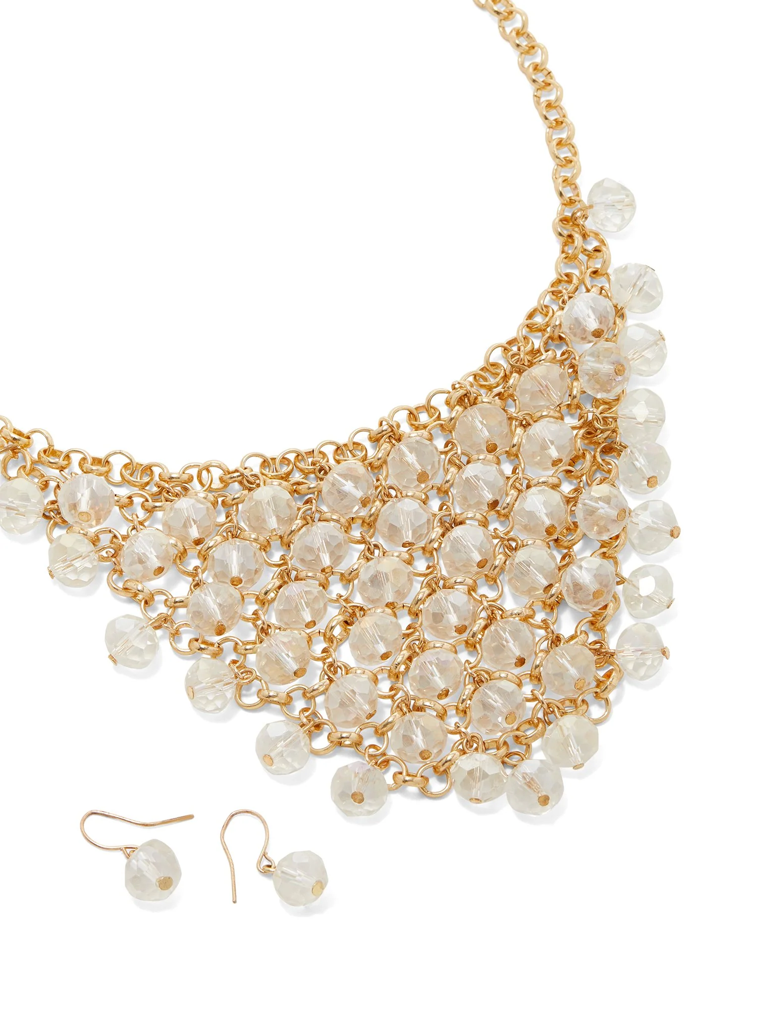 Beaded Statement Necklace and Earrings Set - Image 2