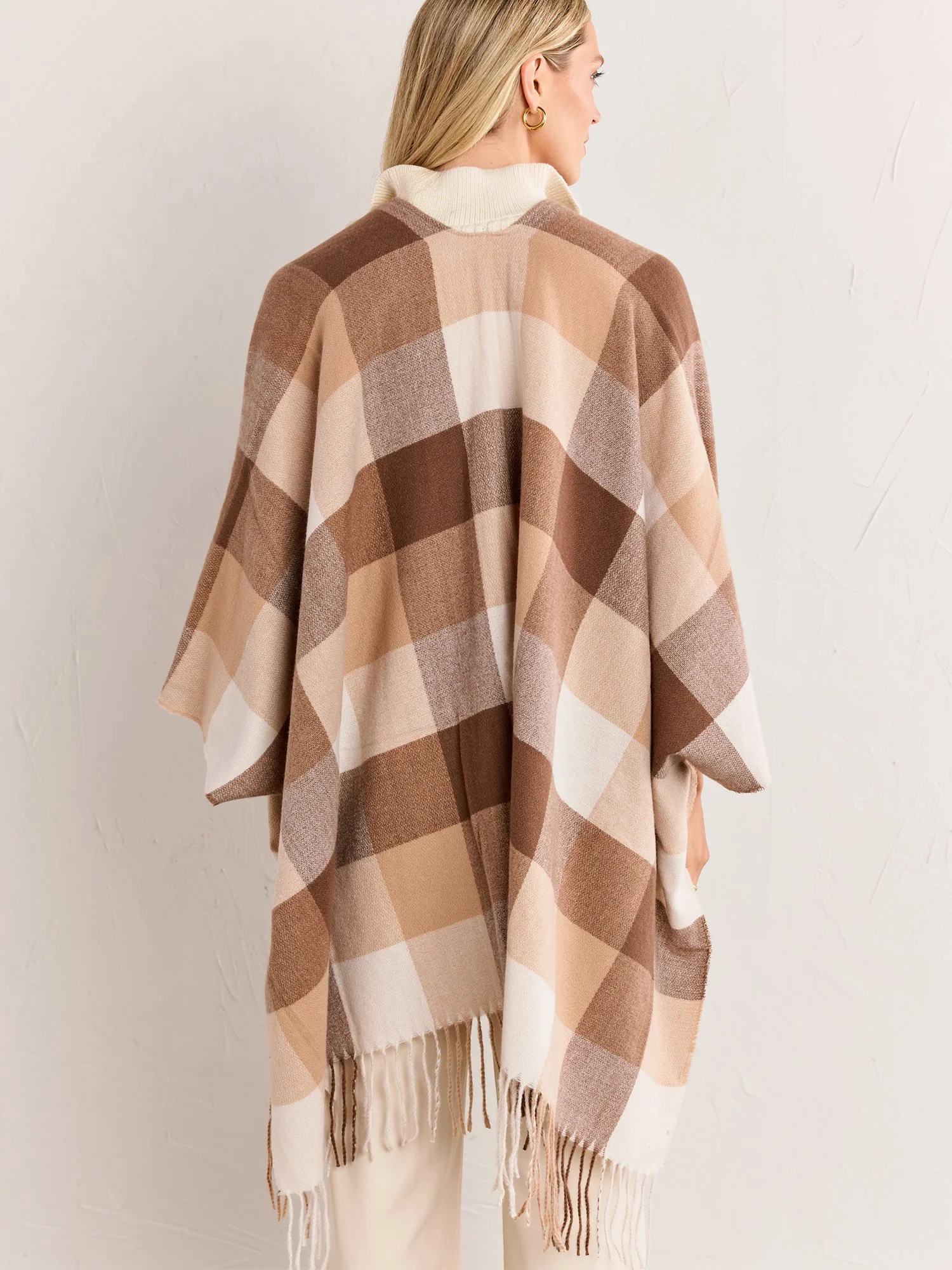 Justin Taylor Beige & Cream Plaid Wrap - Brands We Love - Image 5
