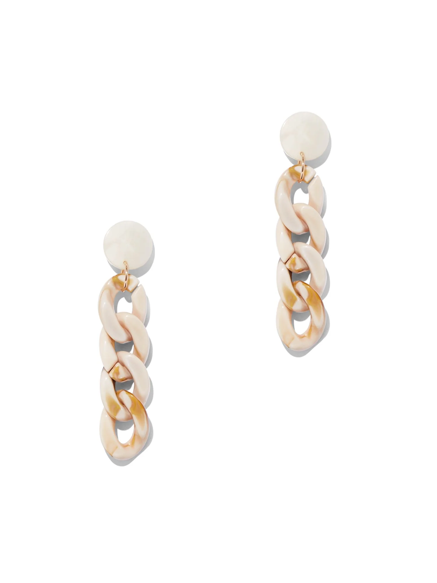 Beige Link Linear Drop Earring
