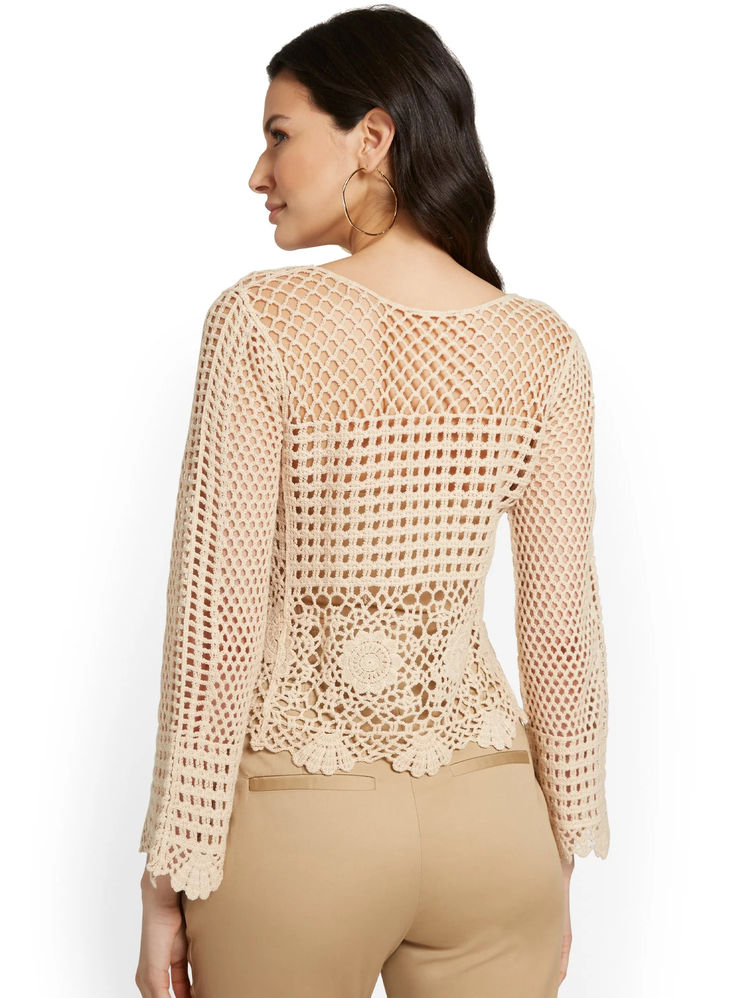 Bell-Sleeve Crochet Top - Image 3