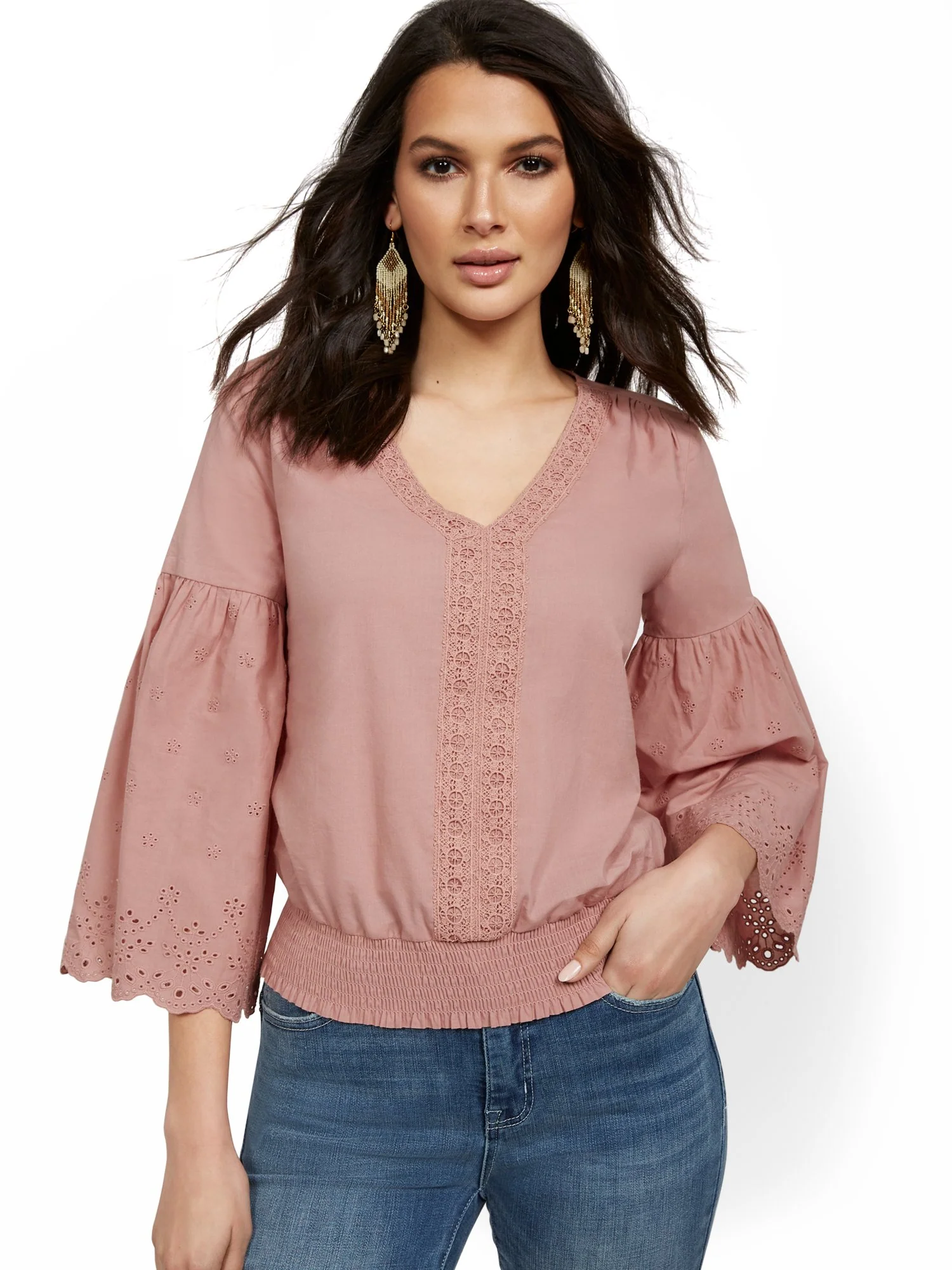 Bell Sleeve Eyelet Top - Lily & Cali - Image 6