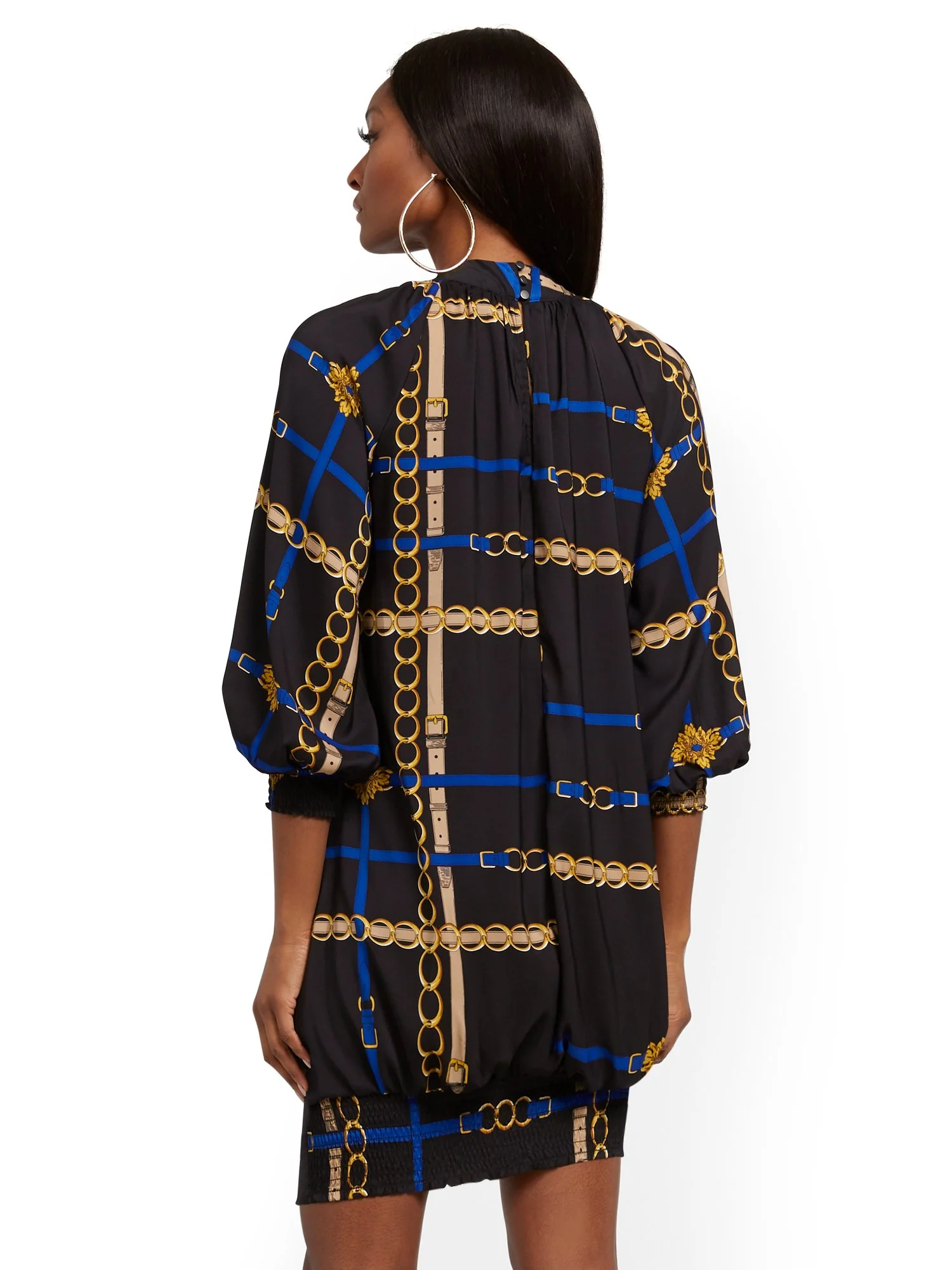 Belt-Print Tunic Dress - Image 3